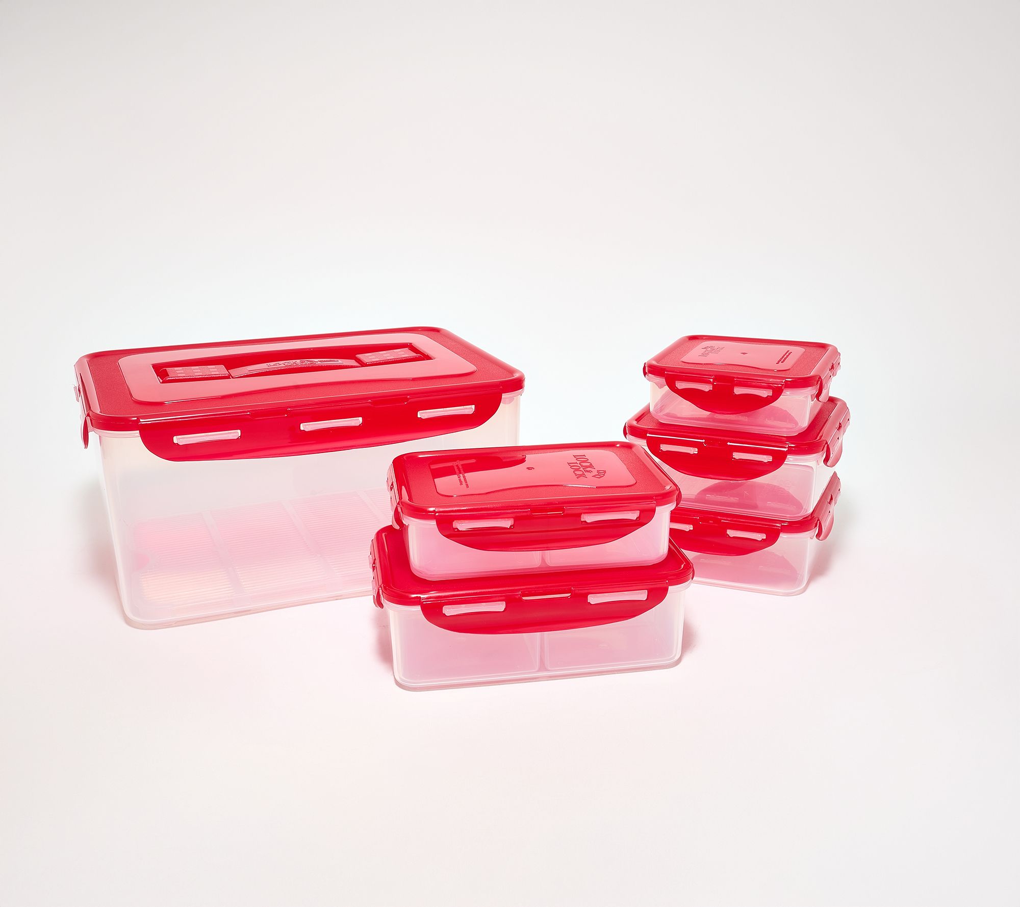 LocknLock 6-Piece Multi-Shape Nesting Storage Set w/ Dividers