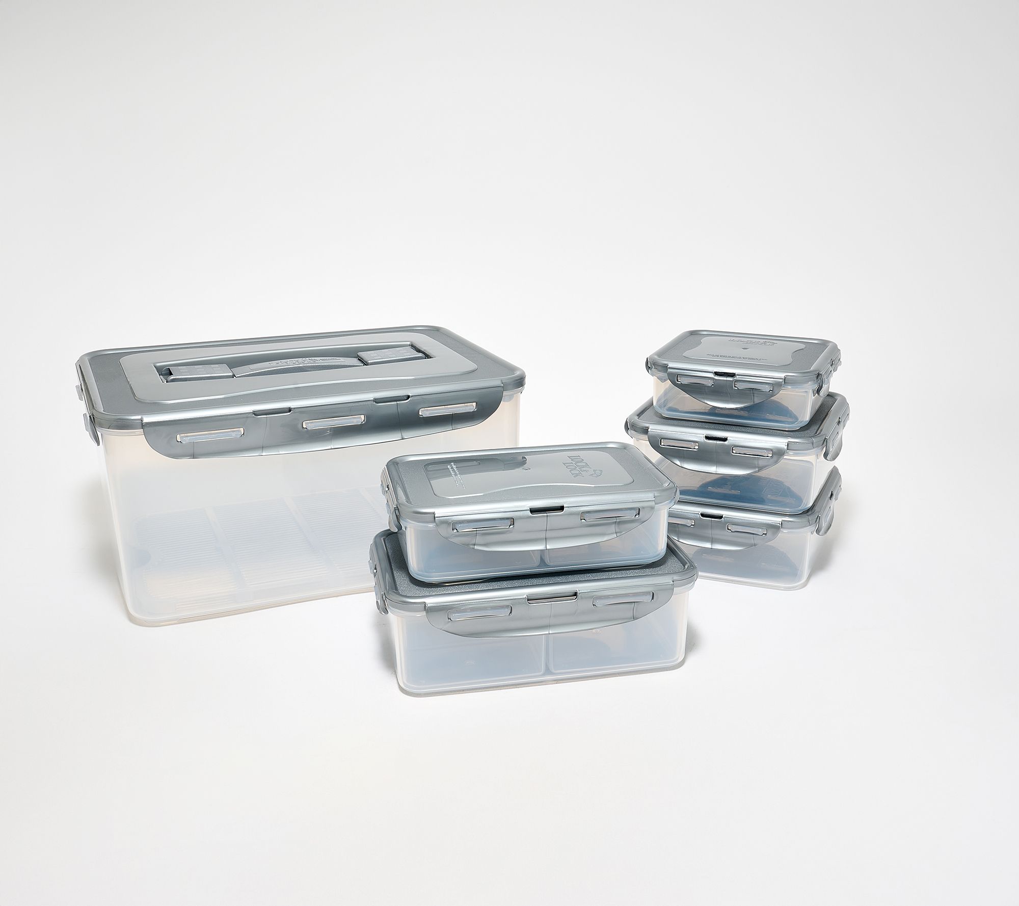 LocknLock 6-Piece Multi-Shape Nesting Storage Set w/ Dividers