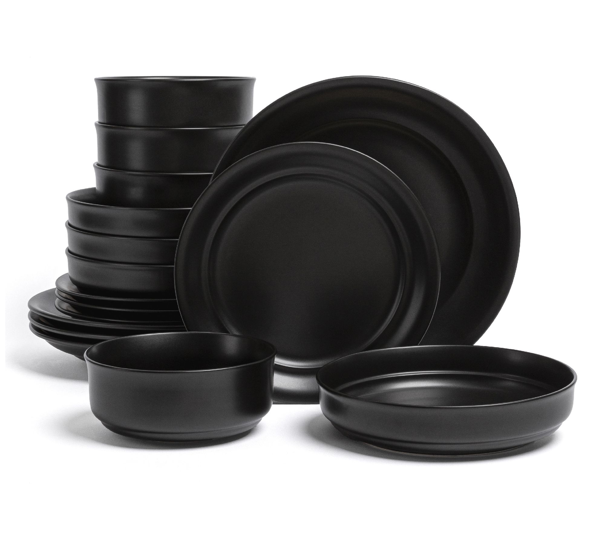 over&back Rimmed 16-Piece Semi-Matte Stonewareinnerware Set