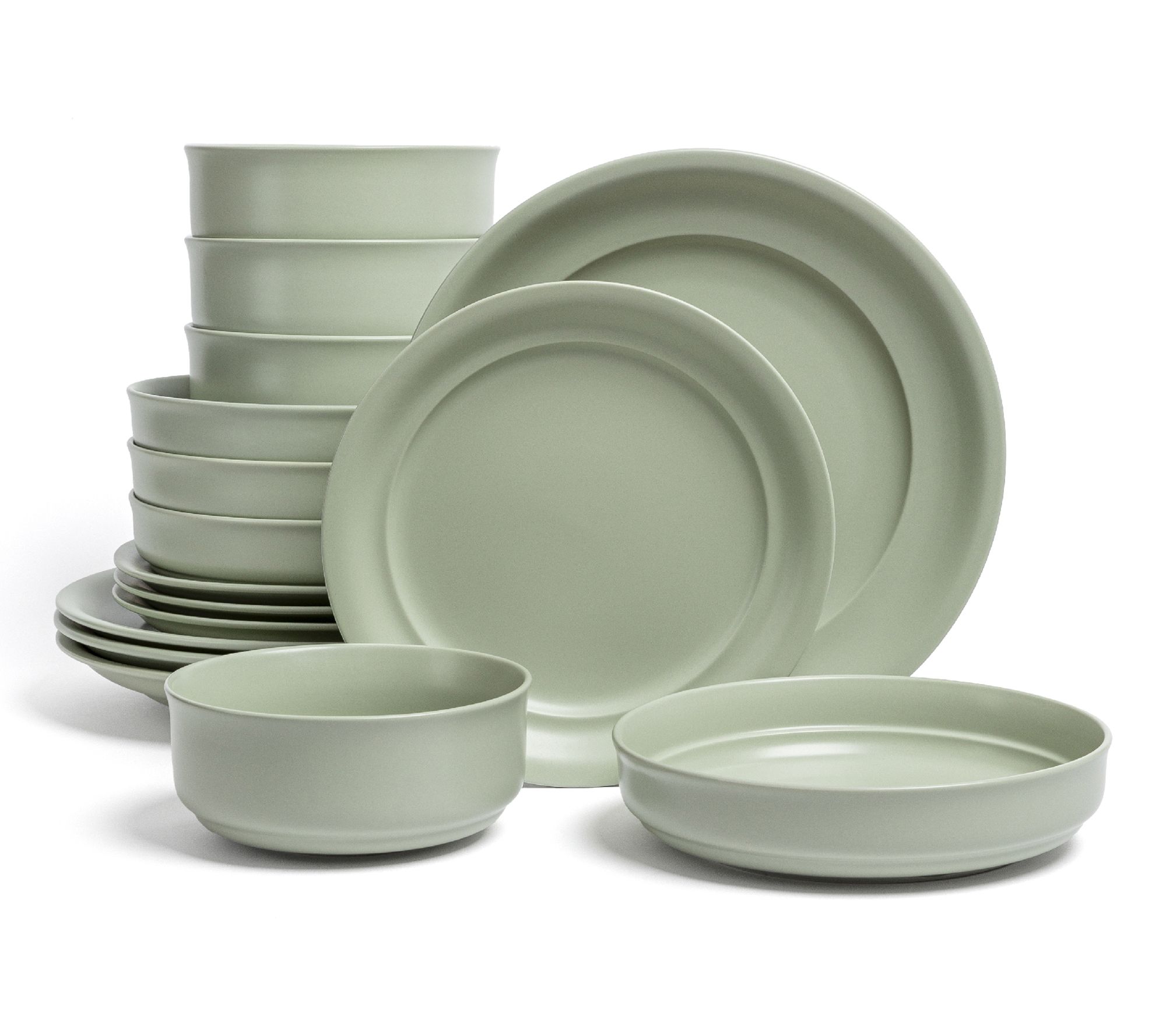 over&back Rimmed 16-Piece Semi-Matte Stonewareinnerware Set
