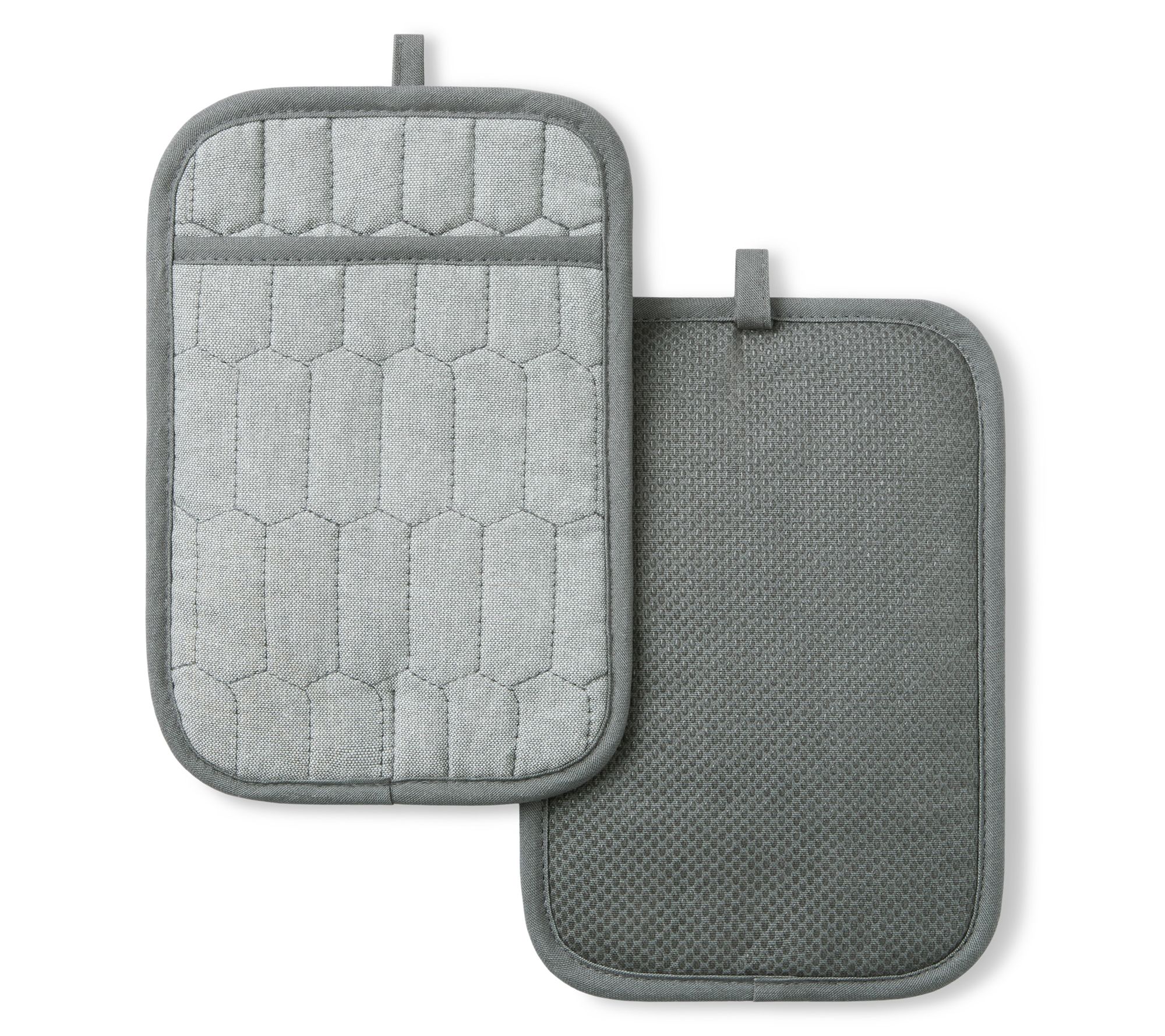 Matha Stewart Honeycomb Chambray Pot Holder 2-Pack Set