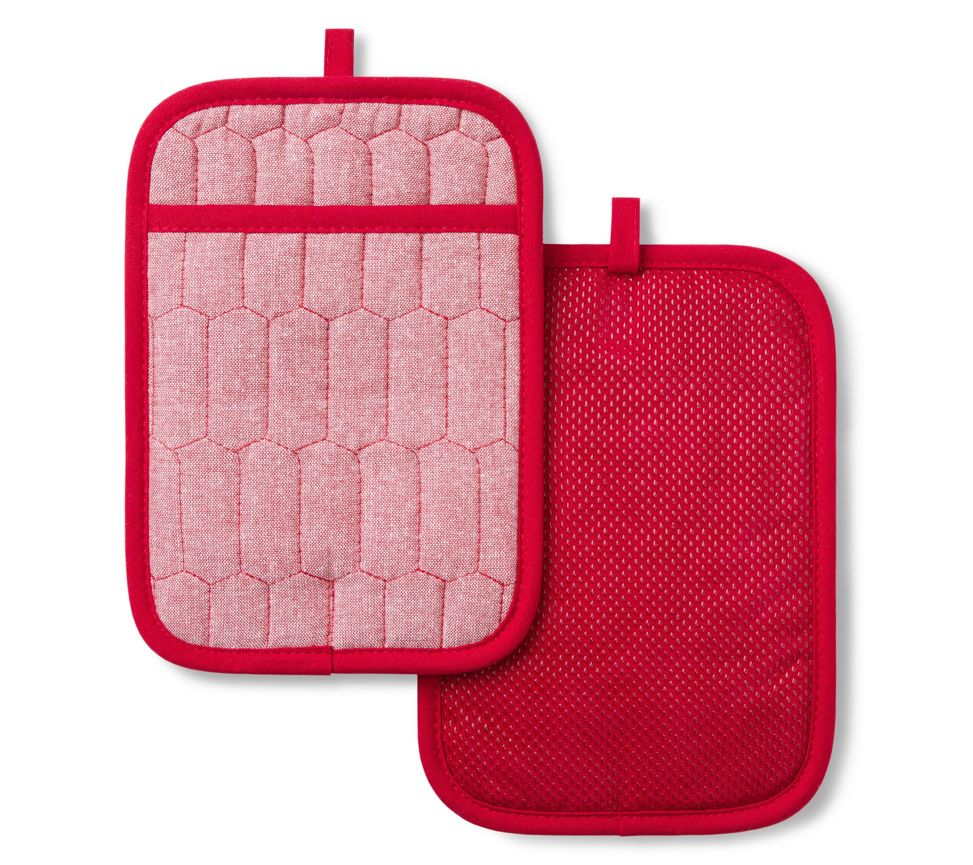 Matha Stewart Honeycomb Chambray Pot Holder 2-Pack Set