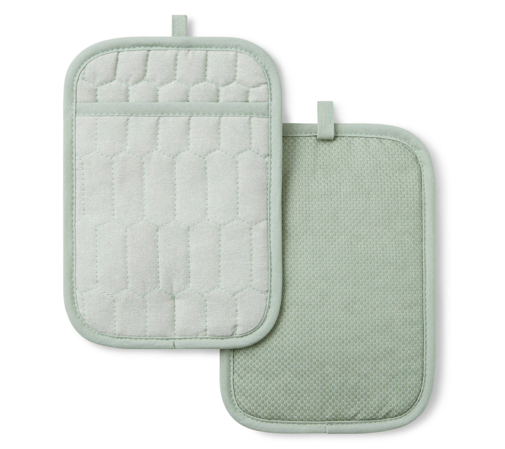 Matha Stewart Honeycomb Chambray Pot Holder 2-Pack Set