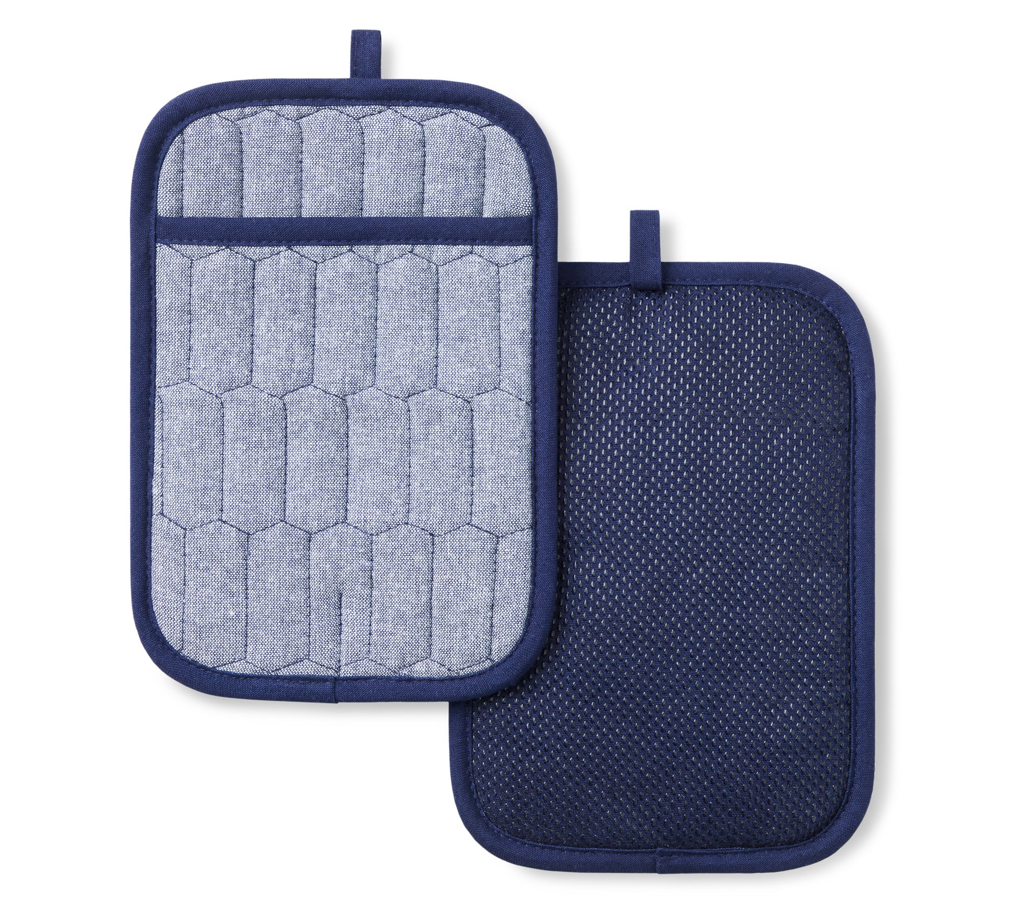 Matha Stewart Honeycomb Chambray Pot Holder 2-Pack Set