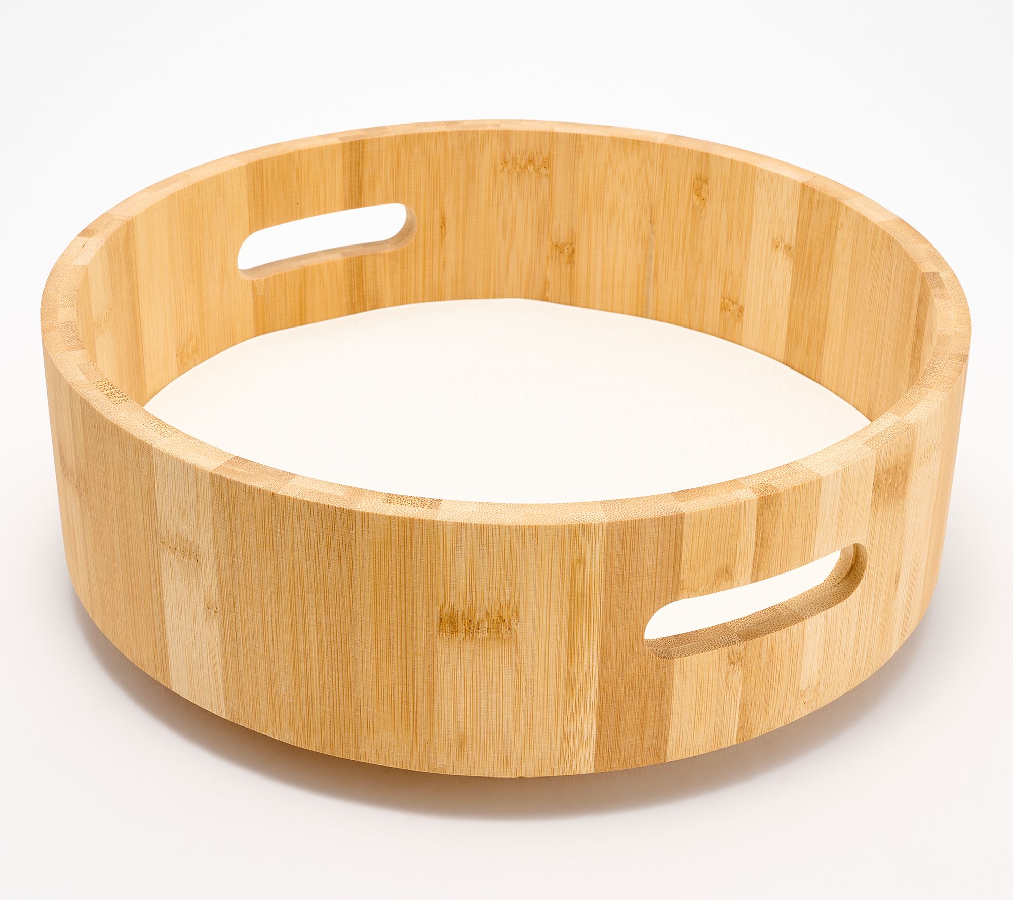 "As Is" Cella 12" Round Wood Turntable with Silicone Liner