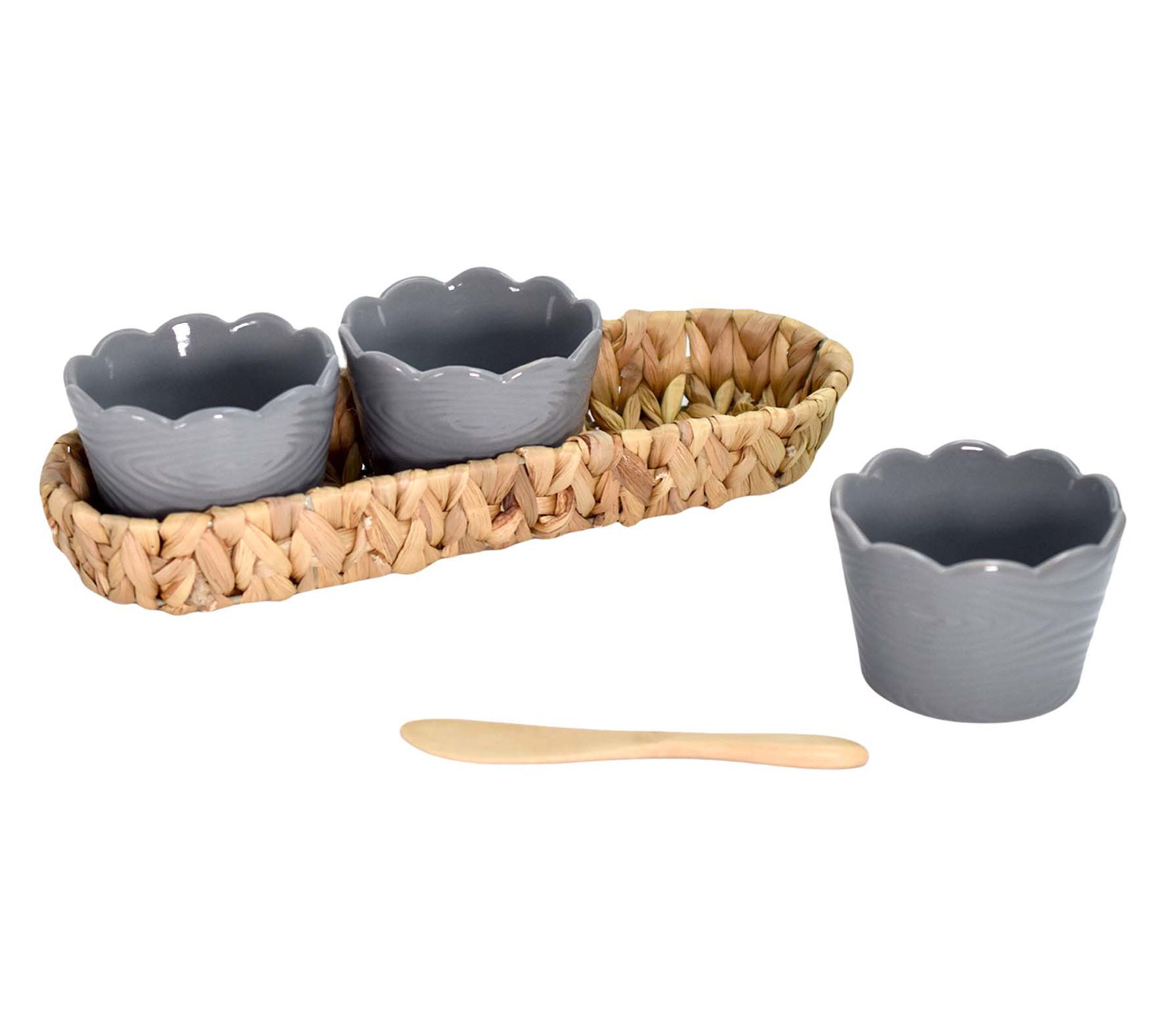 "As Is" Temp-tations Woodland Tidbit Dishes in Basket w/Spread