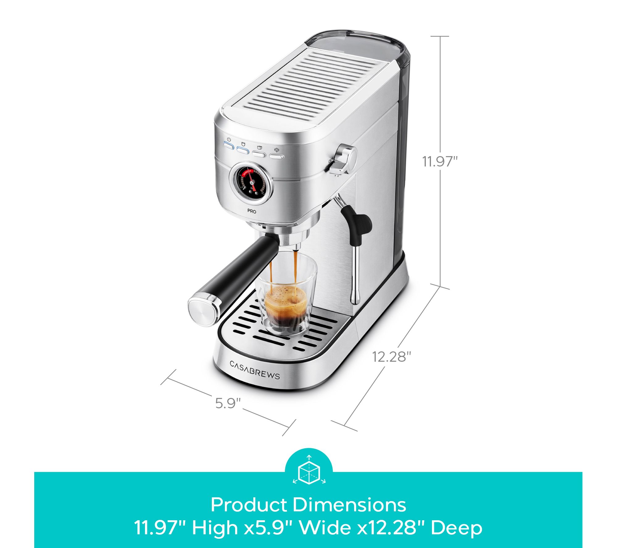 CASABREWS PRO 20 Bar Espresso Machine w/Milk Frother & PID