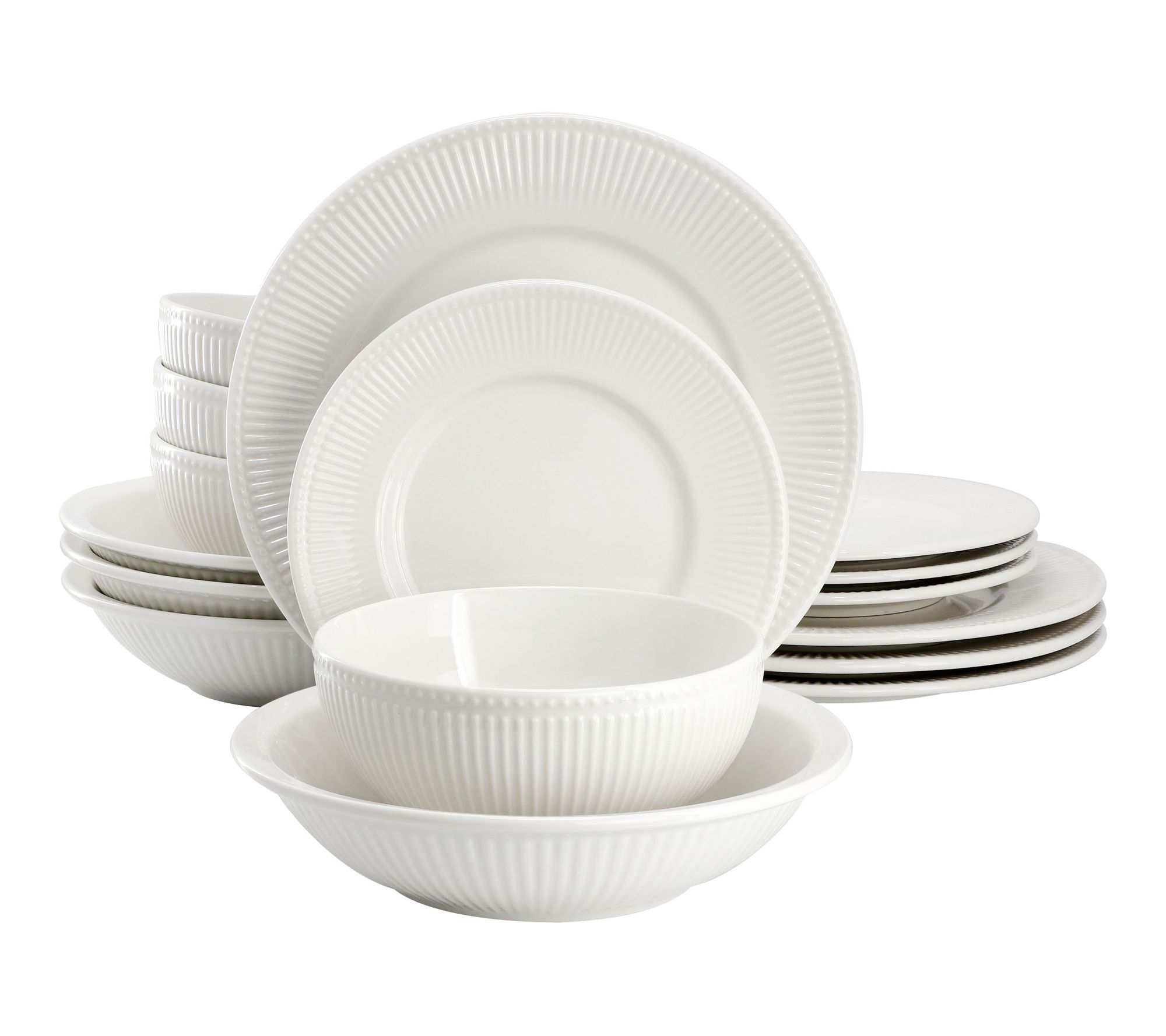 Elama Kate 16 Piece Double Bowl Porcelain Dinnerware Set