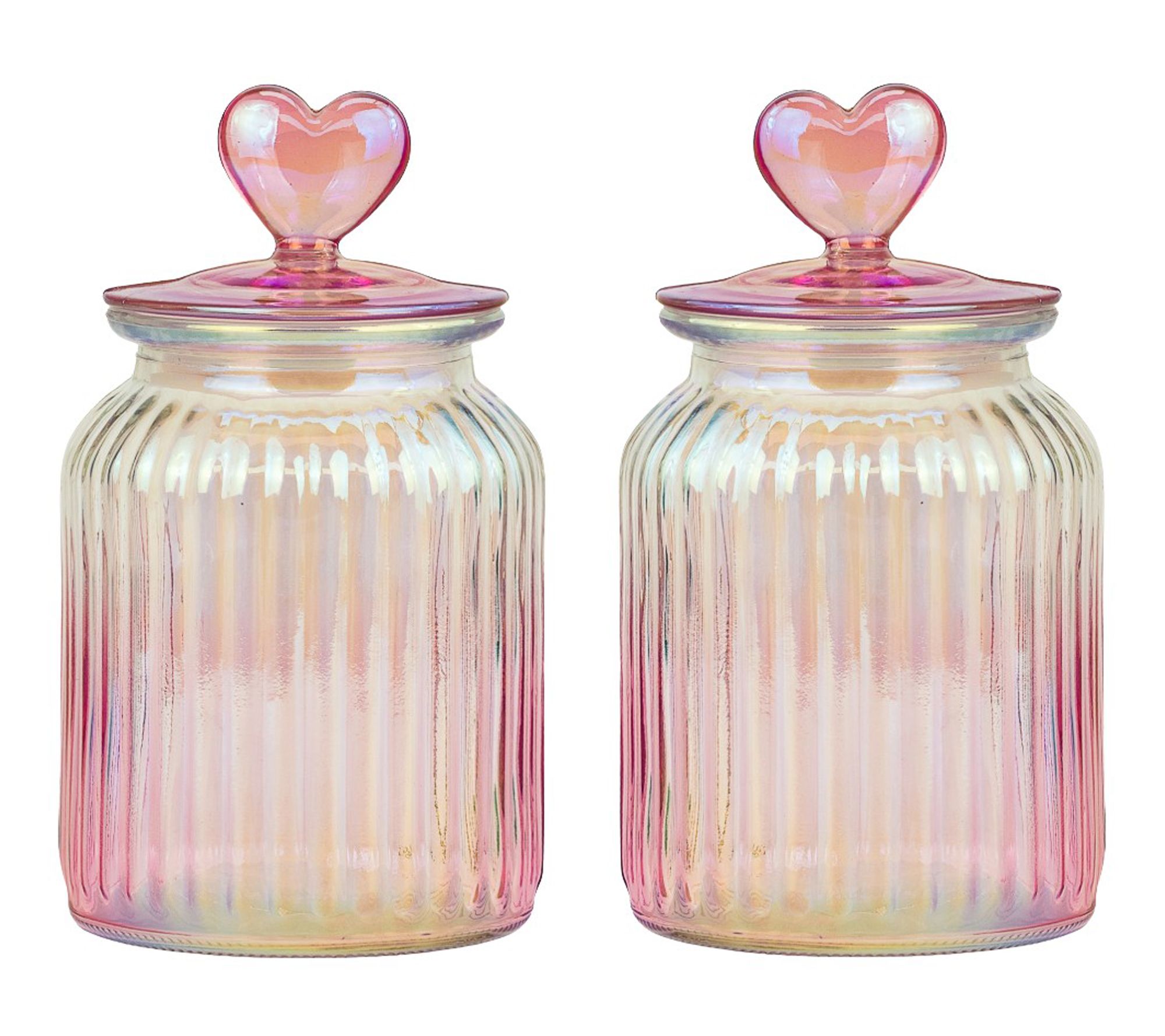10 Strawberry Street Set of 2 Ombre Heart Canister