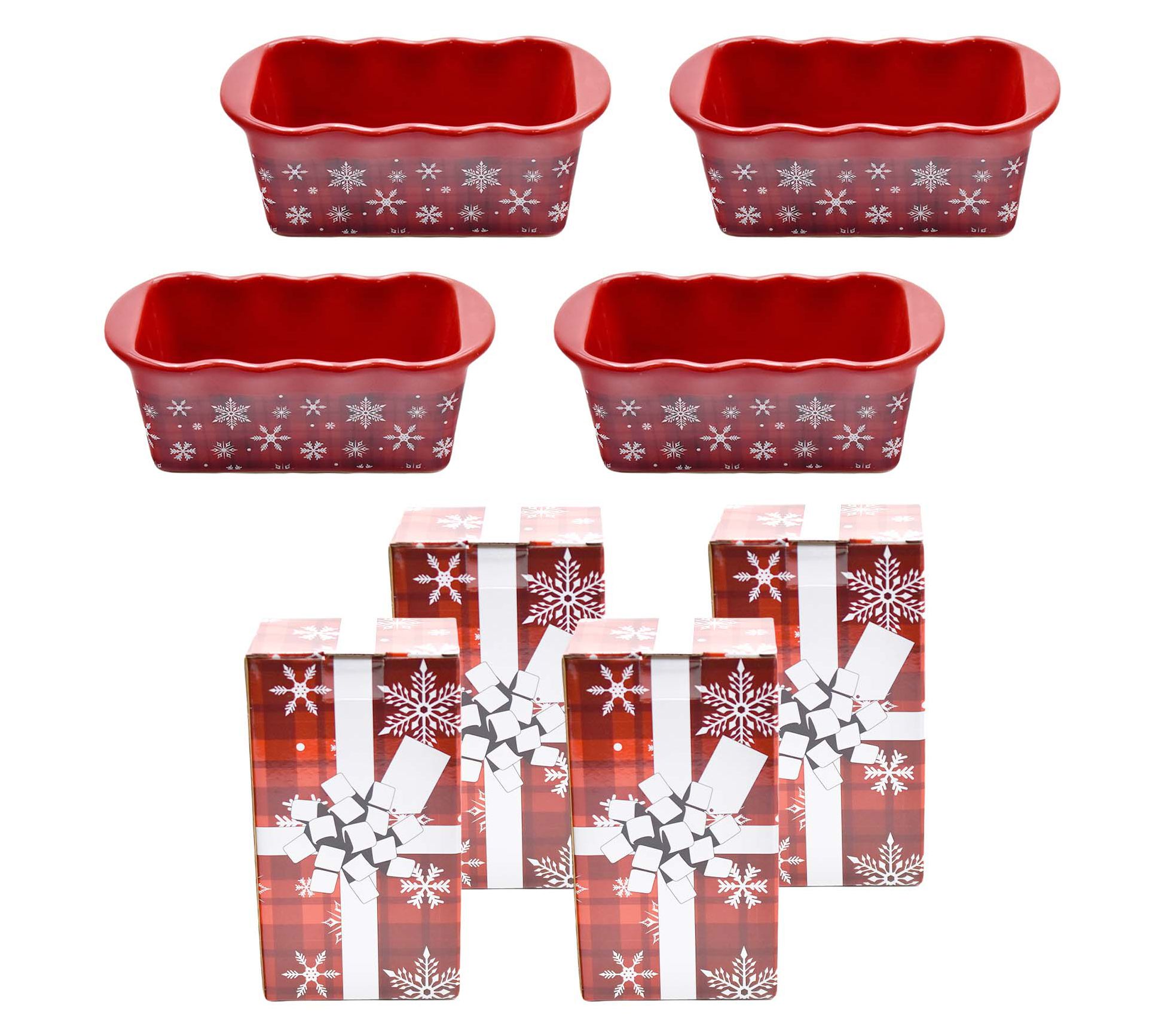 "As Is" Temp-tations Seasonal S/4 Ruffled 12-oz Loaf Pans