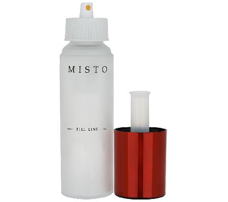 Misto Set of 2 Glass Misters with Aluminum Colored Caps 