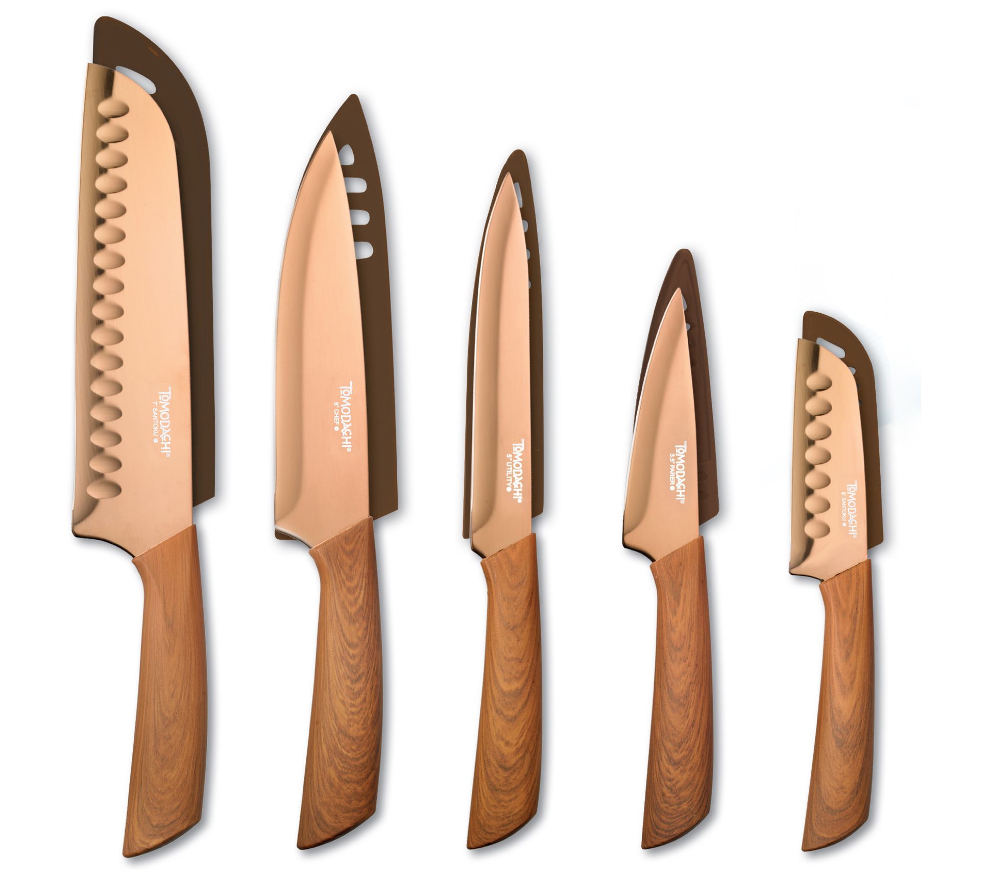 Hampton Forge Tomodachi Rainbow Titanium 10 Piece Cutlery Set with Blade Guards