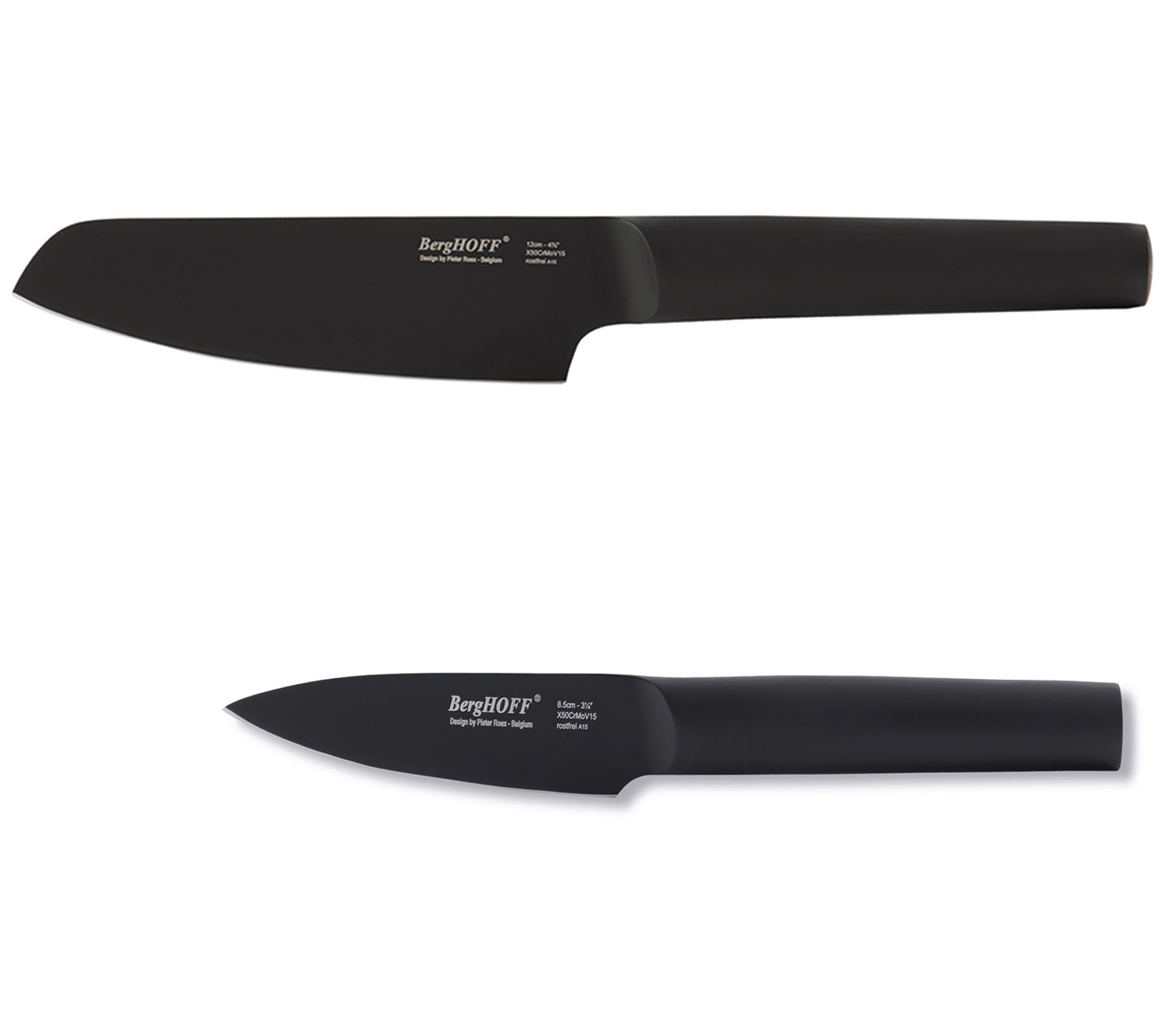 BergHOFF Essentials 4-Piece Black Ceramic Coated Knife Set
