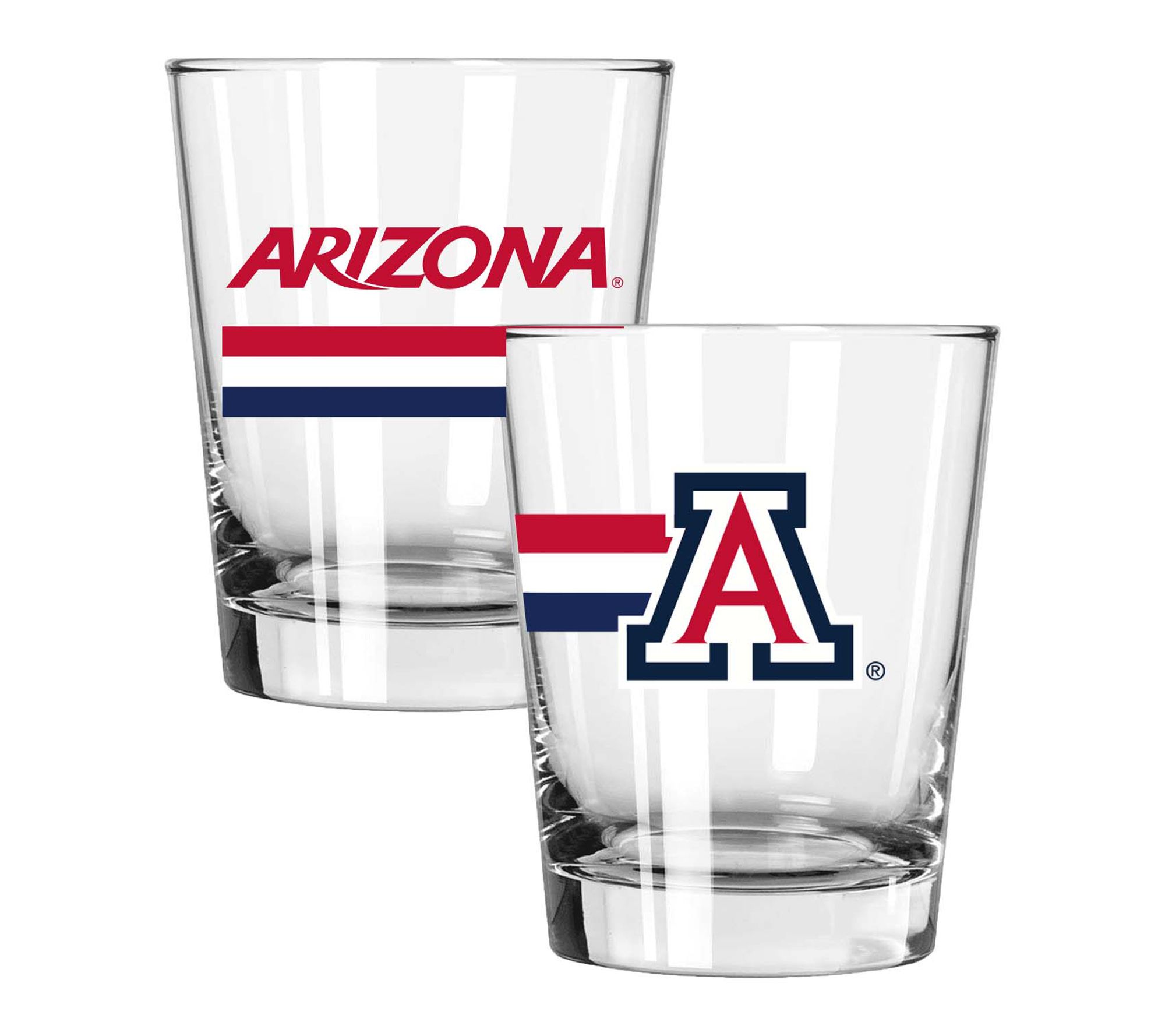 Memory Company NCAA 2 Pack 15oz Big Stripes Double Old Fashion