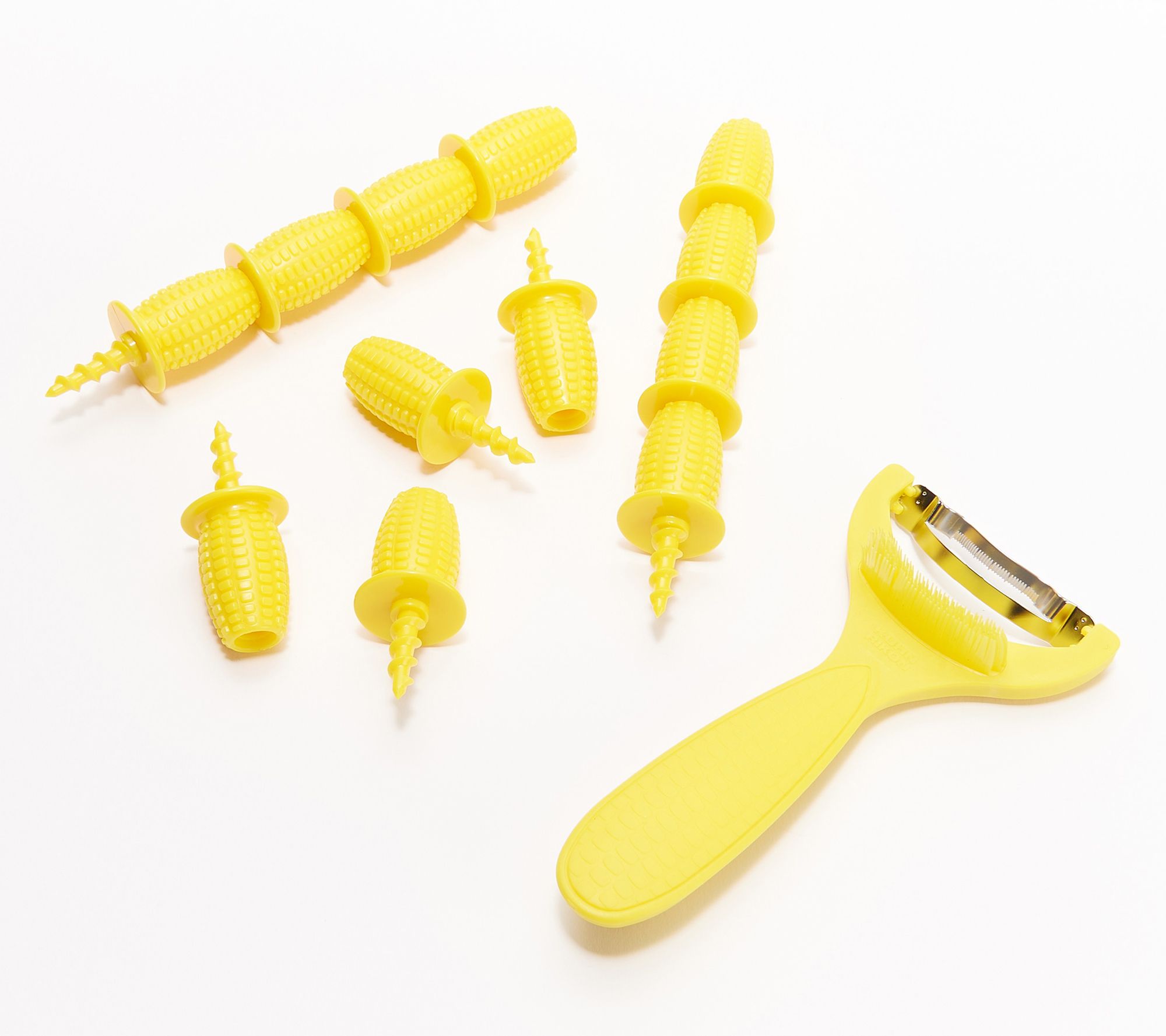 Kuhn Rikon Corn Zipper w/ Silk Remover Brush & 12 Corn Holders