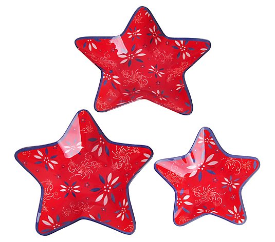 Temp-tations Set of 3 Glass Star Bowls