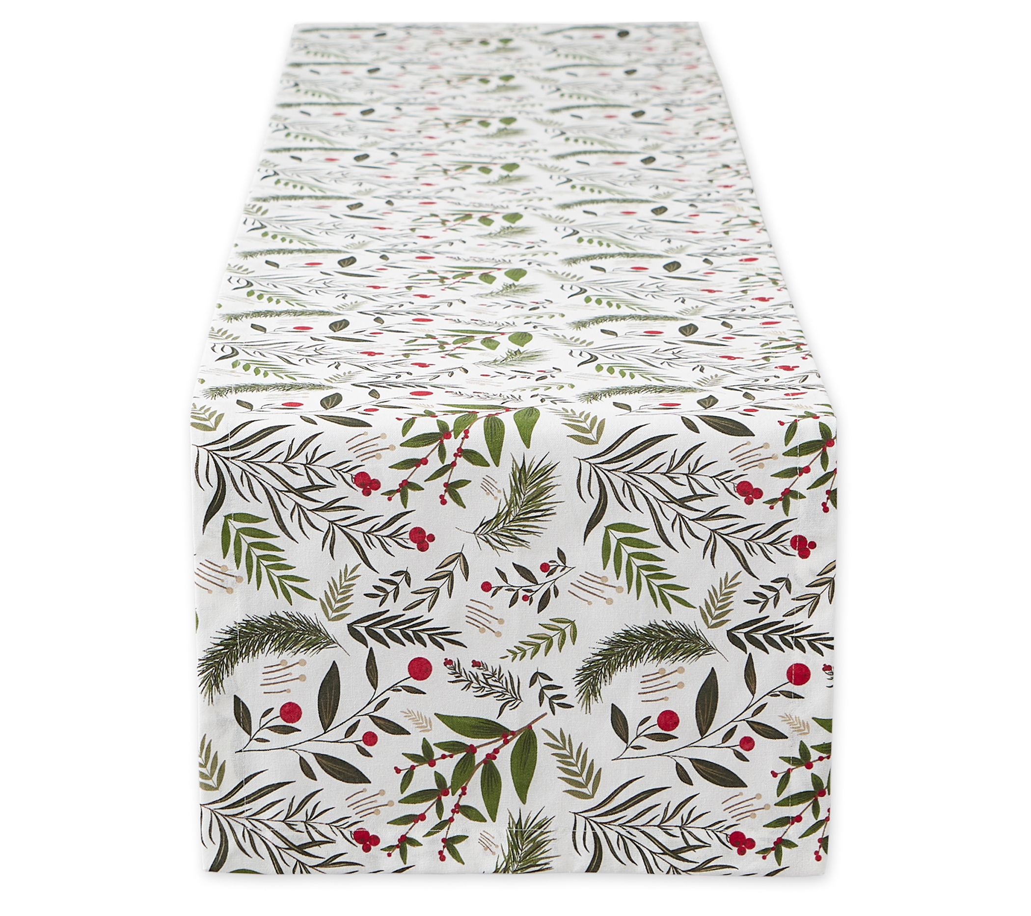 Design Imports Holiday Sprigs Table Runner 14x72 - QVC.com
