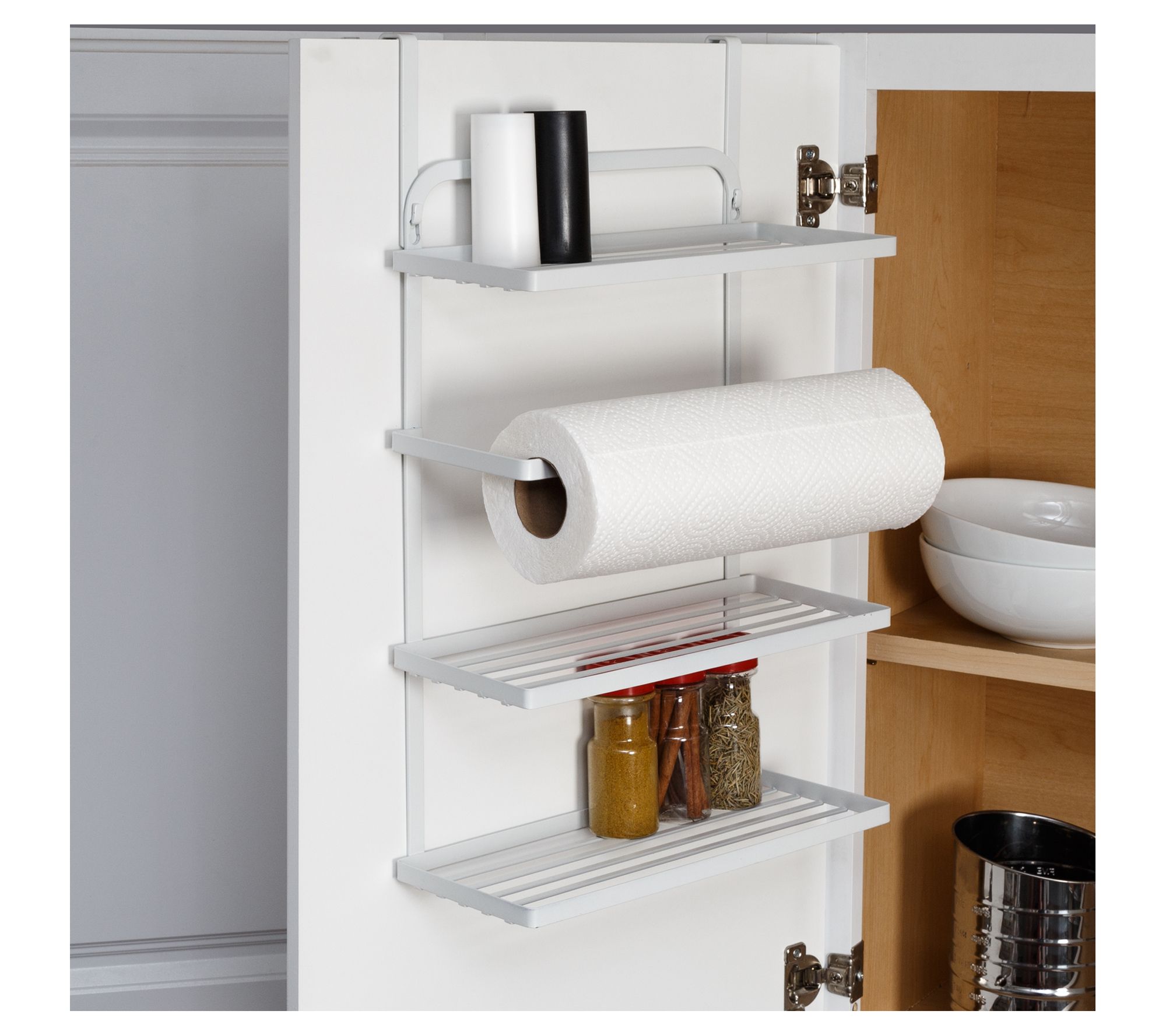 HOME BASICS WIRE COLLECTION CHROME PLATED STEEL PAPER TOWEL HOLDER