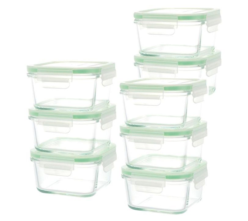 Kinetic 16-Piece Glassworks Square Food Storage Set