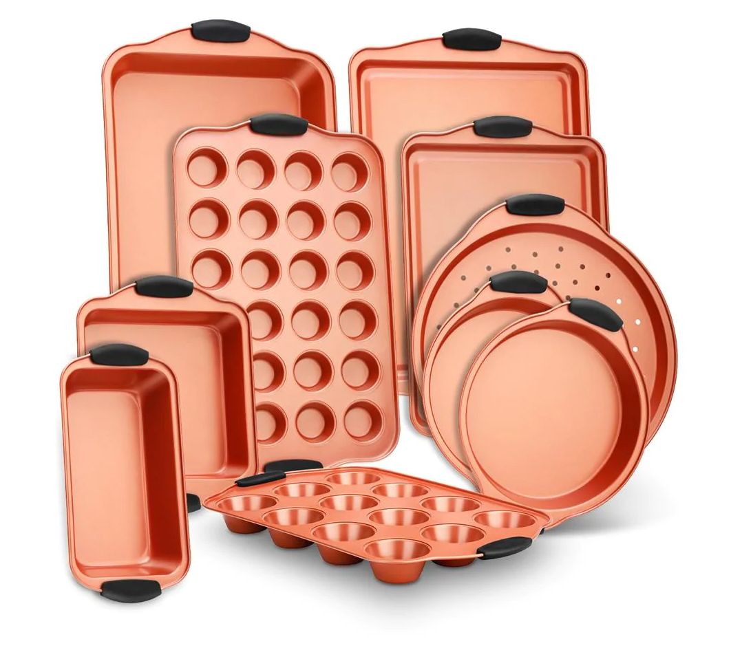 Nutichef 10pc. Kitchen Bake Pan Set With Silicone Handles