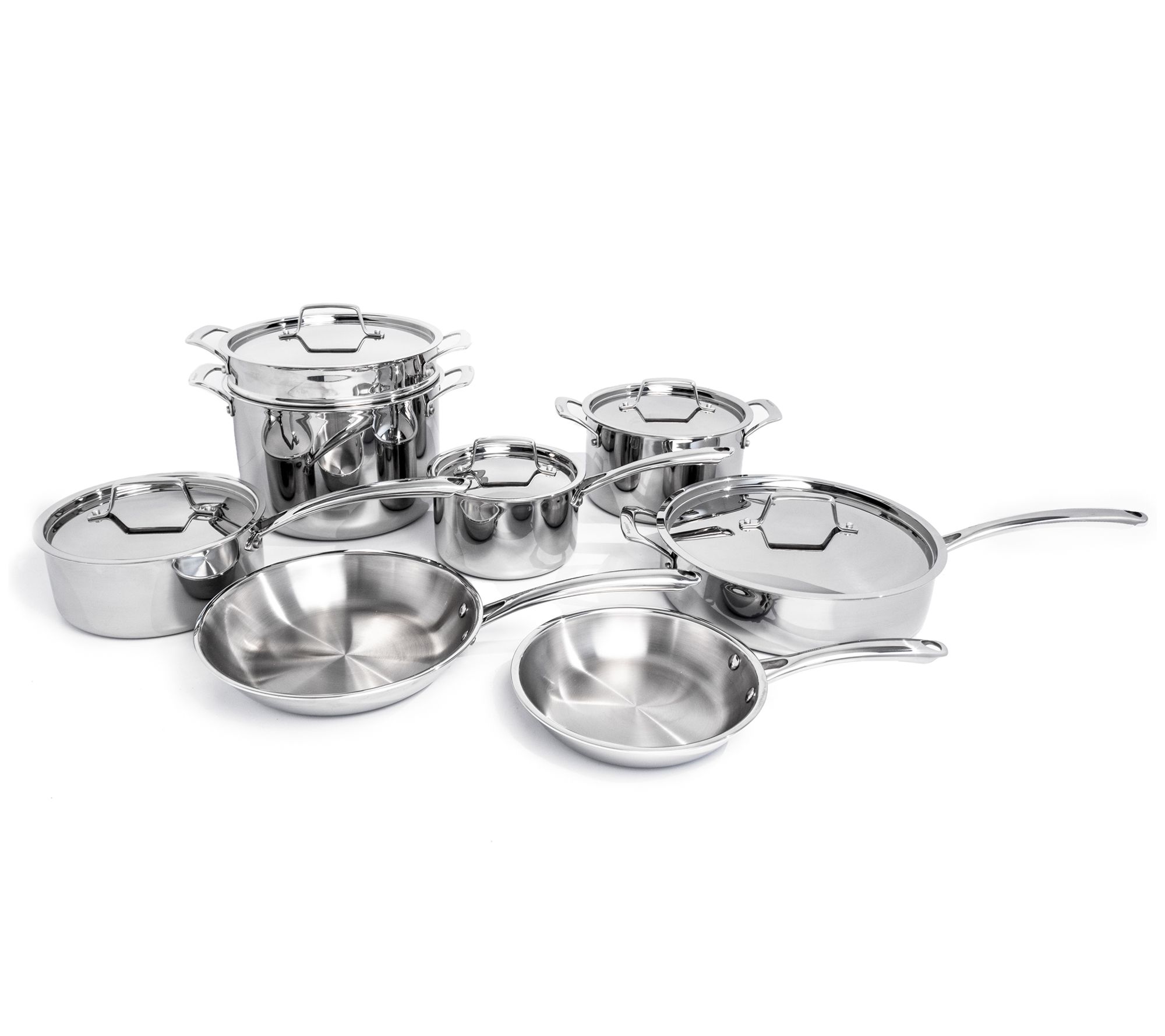 BergHOFF Professional Straight 13pc SS Tri-Ply Cookware Set - QVC.com