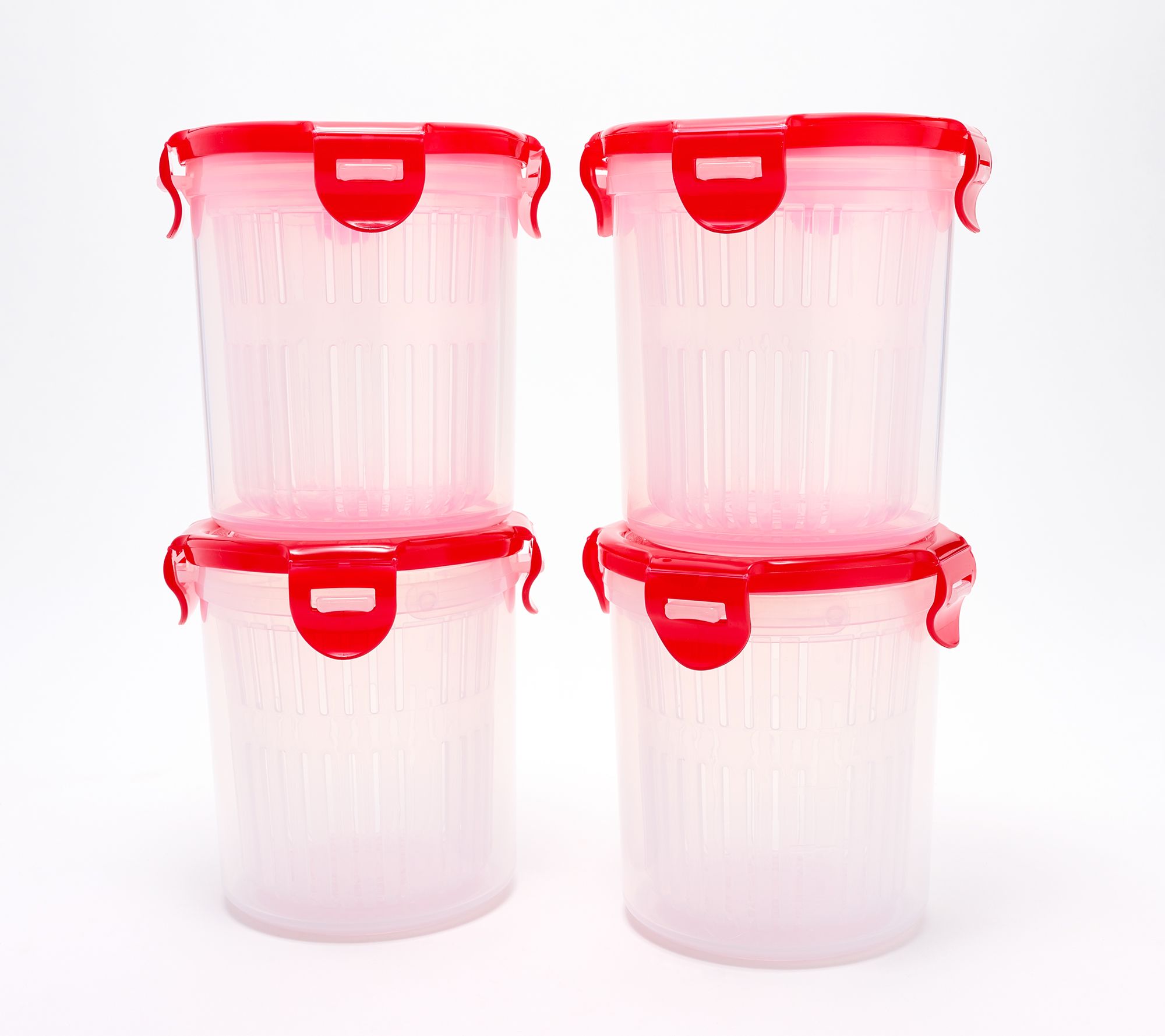 LocknLock Set of (4) 3-Cup Pickling Canisters w/ Lift Out Trays