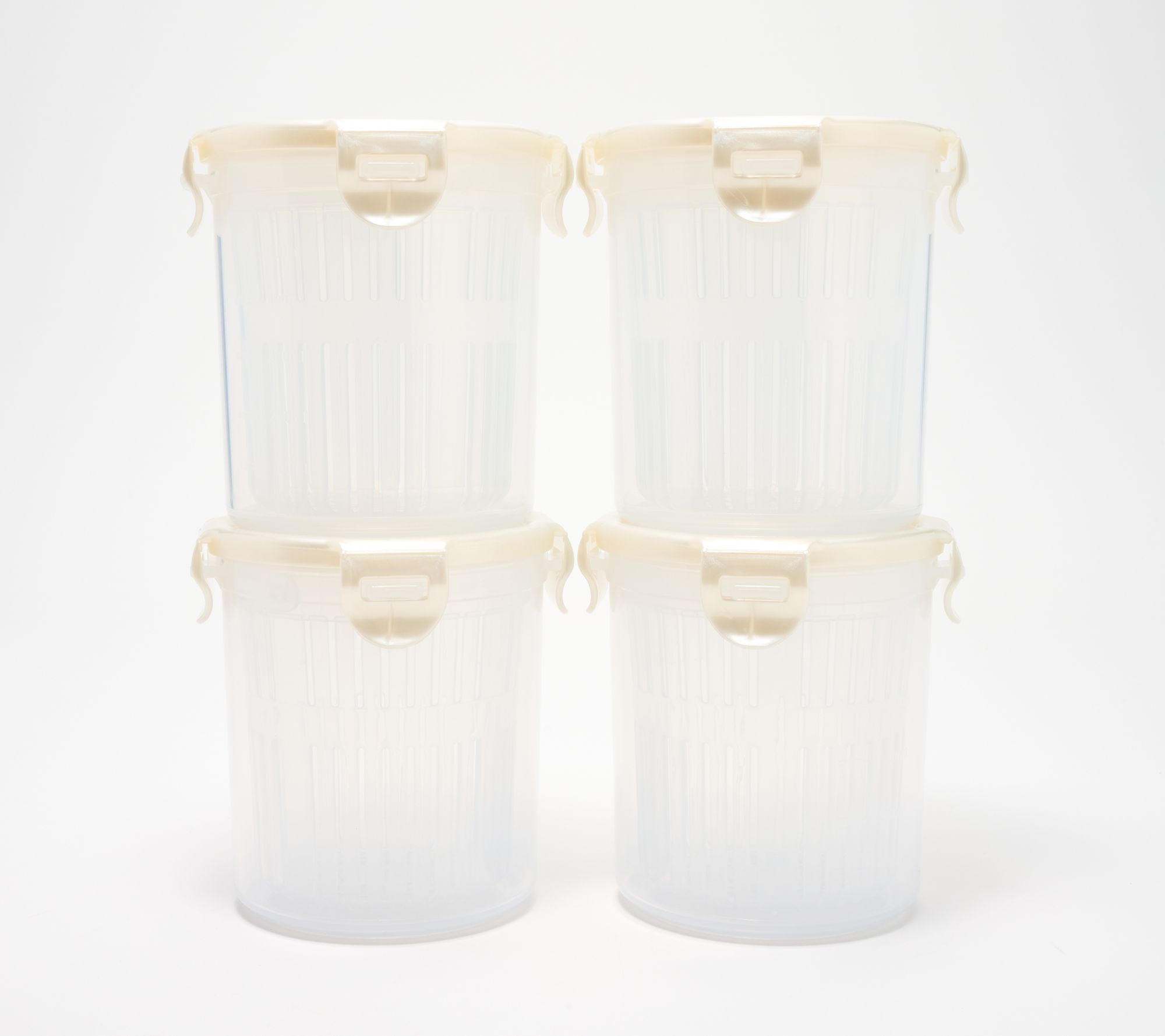 LocknLock Set of (4) 3-Cup Pickling Canisters w/ Lift Out Trays