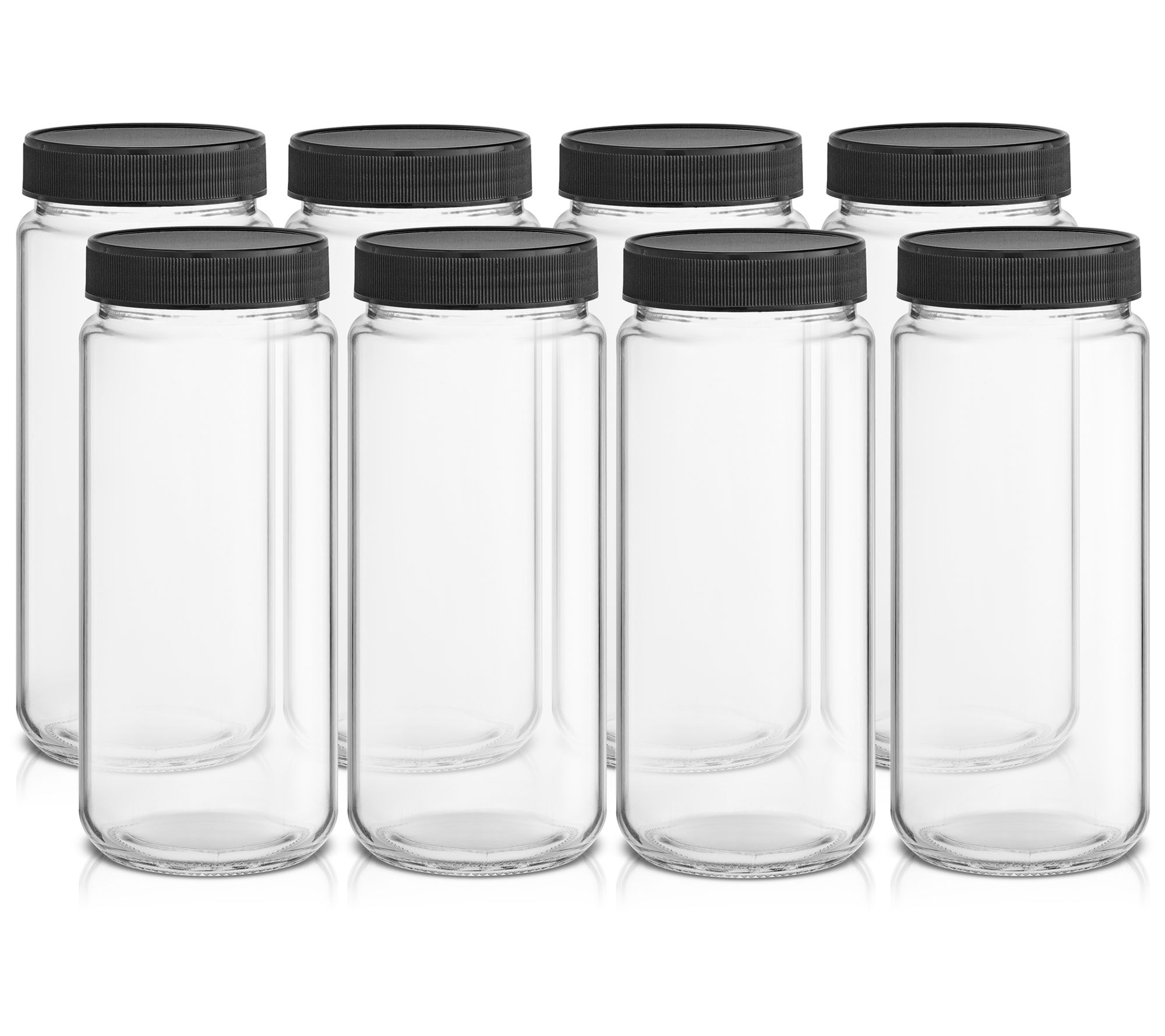 JoyJolt Glass Juice Bottles, 16 oz Glass Bottles with