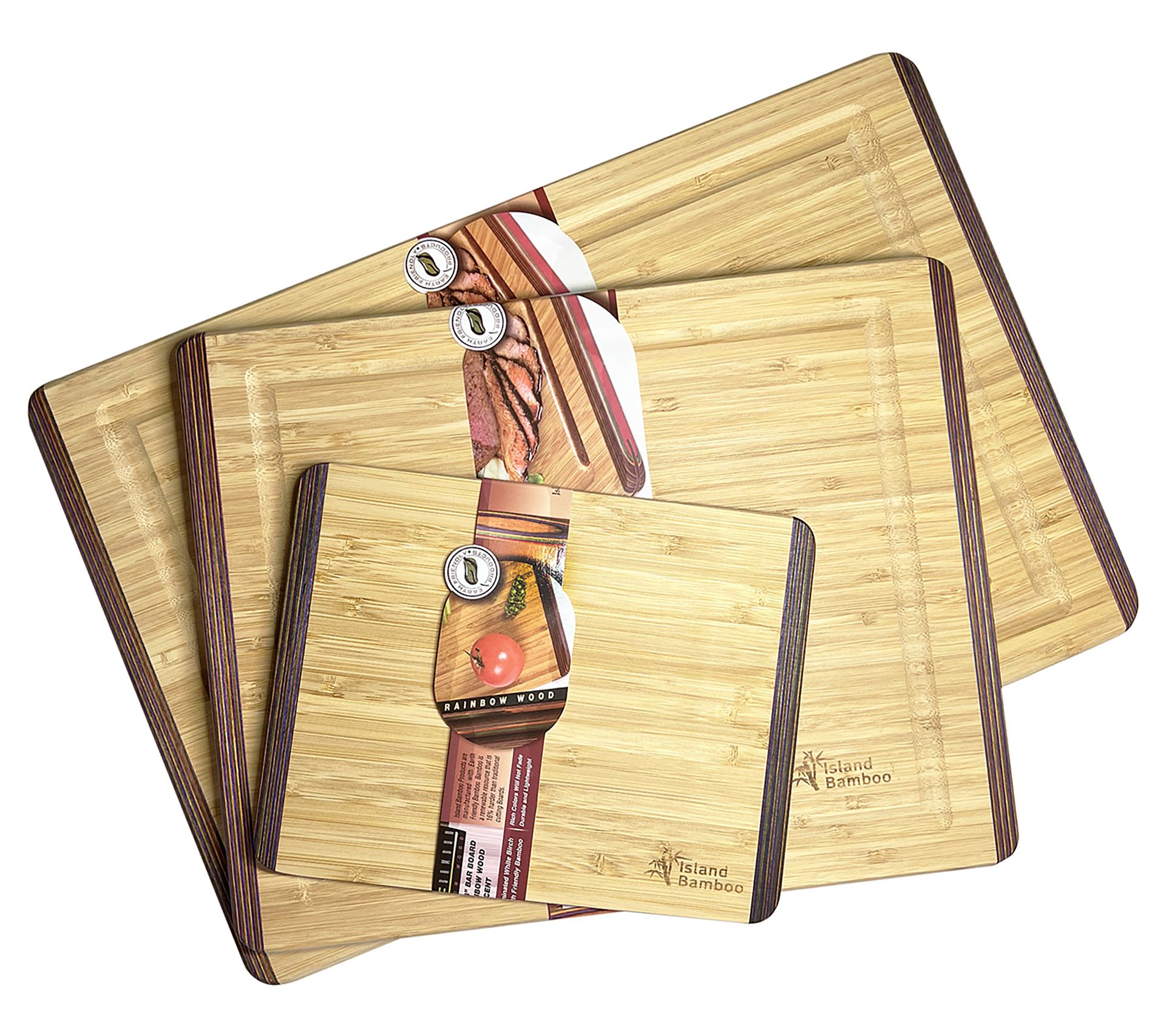 Island Bamboo Pakkawood Cutting Board Set of 3 
