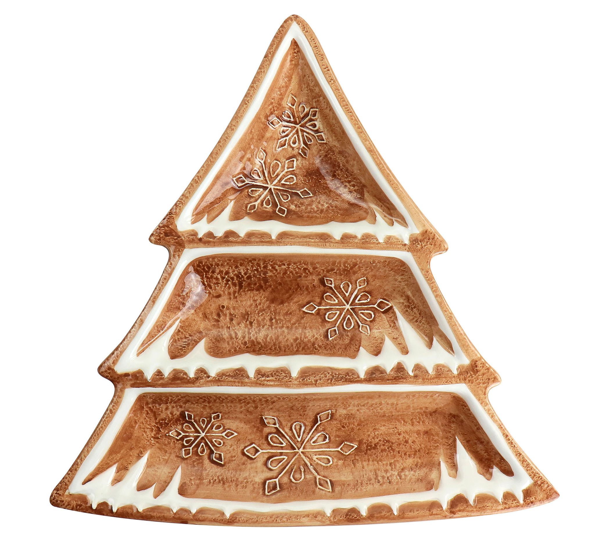 Martha Stewart Gingerbread Tree 3 Sectioned Tidbit Tray