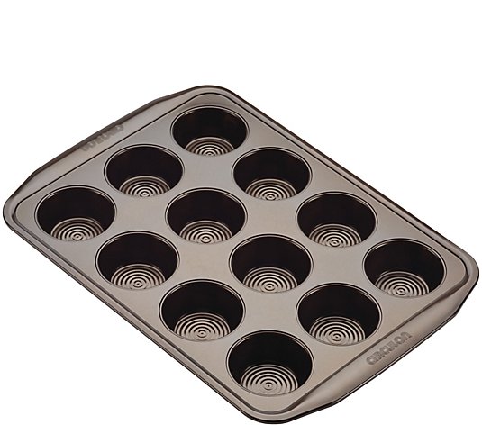 Circulon Bakeware Nonstick Muffin Pan, 12-Cup, Chocolate Brown