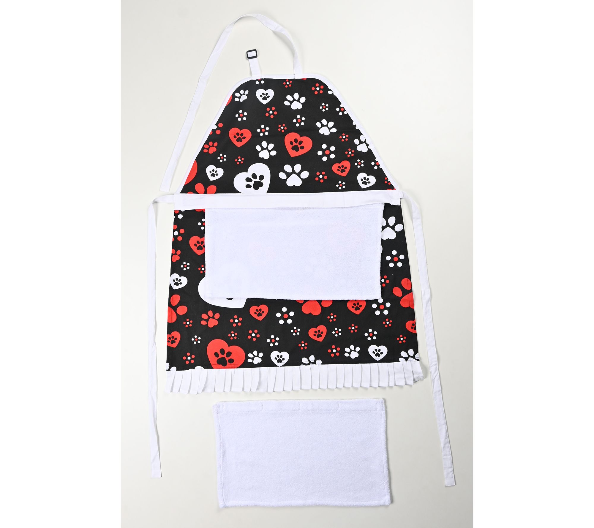 "As Is" Temp-tations Printed Apron w/ Removable Towel & Extra