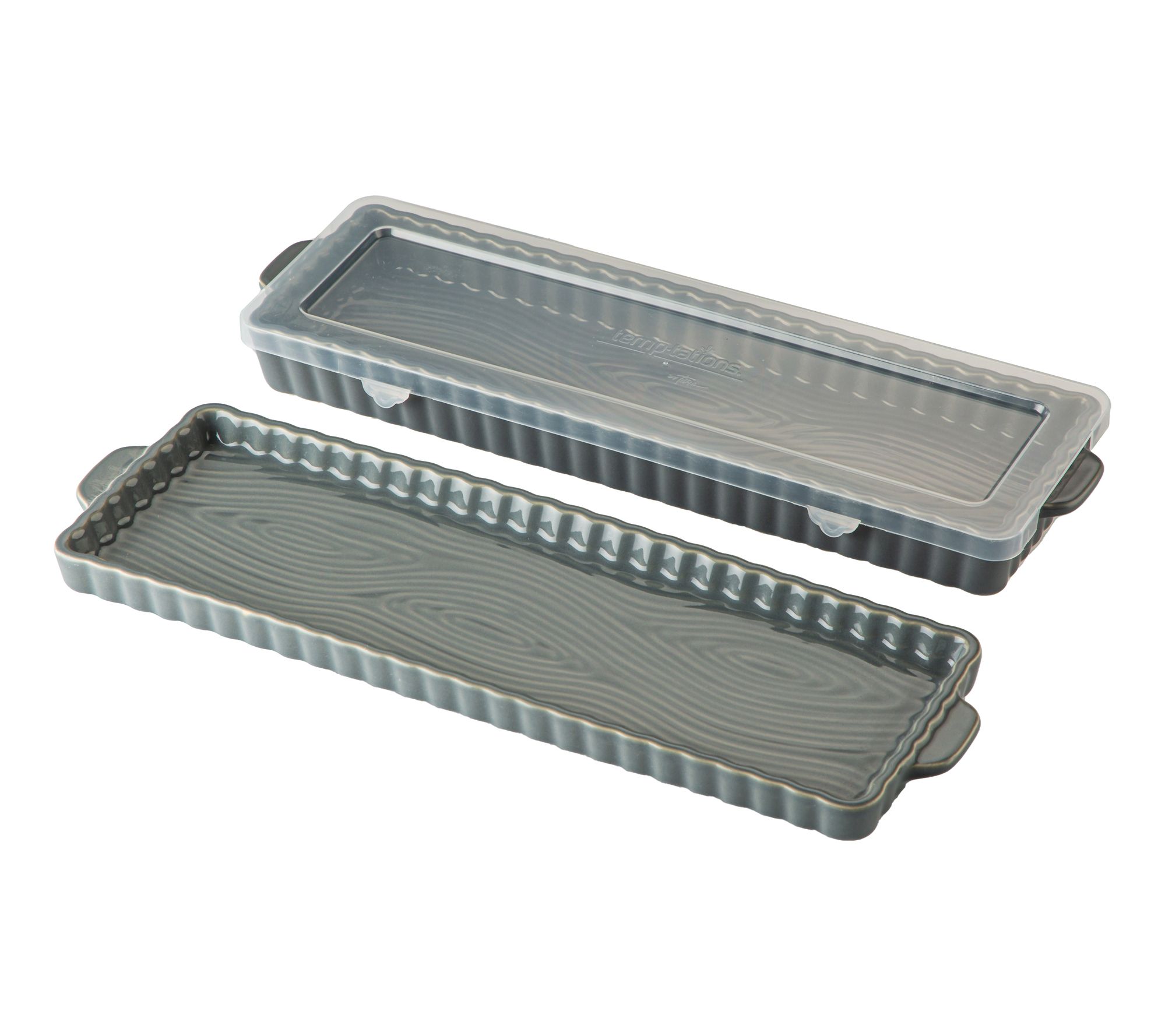 "As Is" Temp-tations Woodland Tart Pan with Lid-It