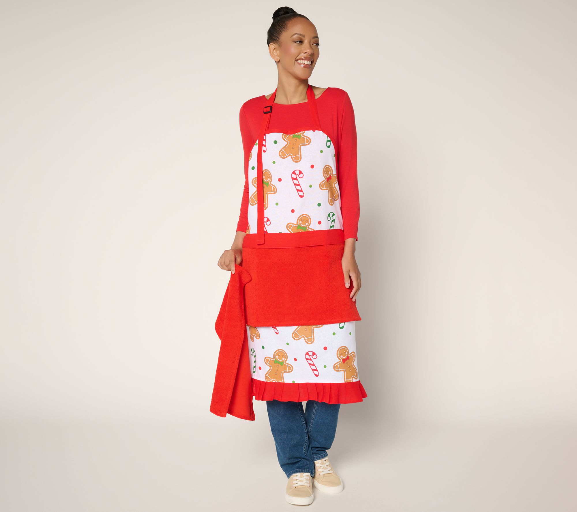 "As Is" Temp-tations Special Edition Apron with 2 Dish Towels