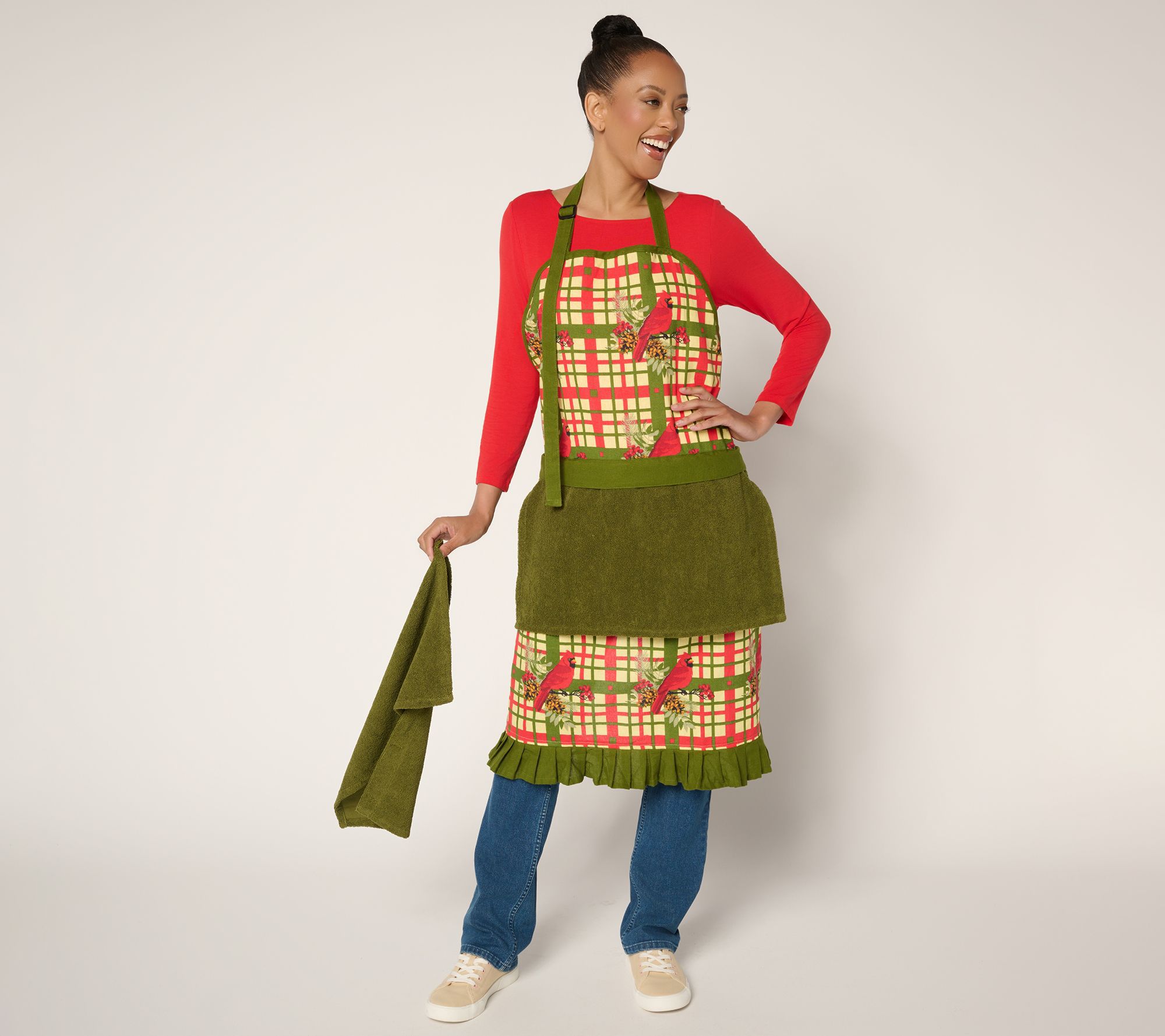 "As Is" Temp-tations Special Edition Apron with 2 Dish Towels