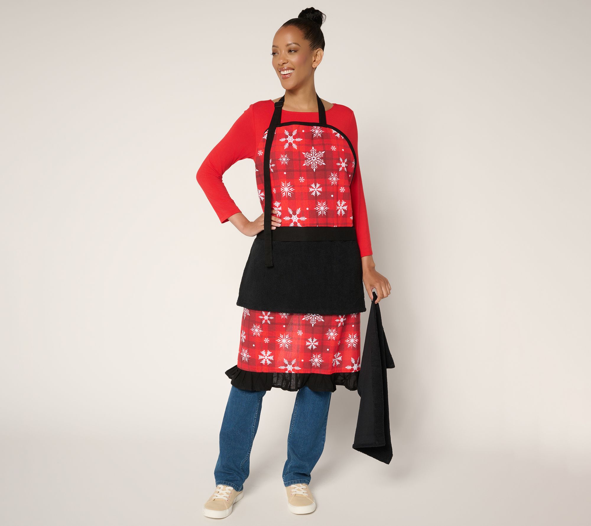 "As Is" Temp-tations Special Edition Apron with 2 Dish Towels