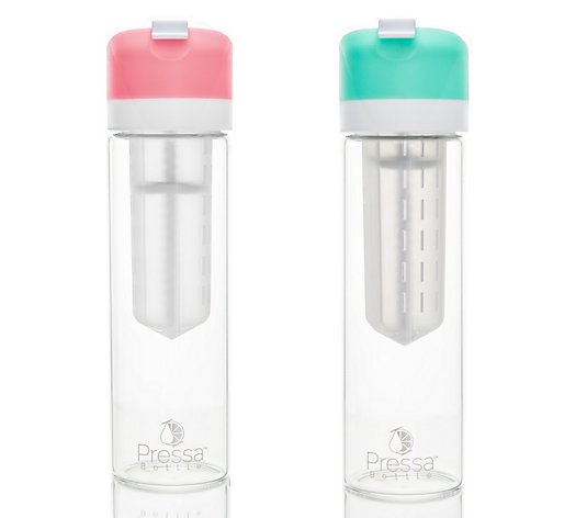 Pressa Bottles Set of 2 Plastic Infuser Water Bottles