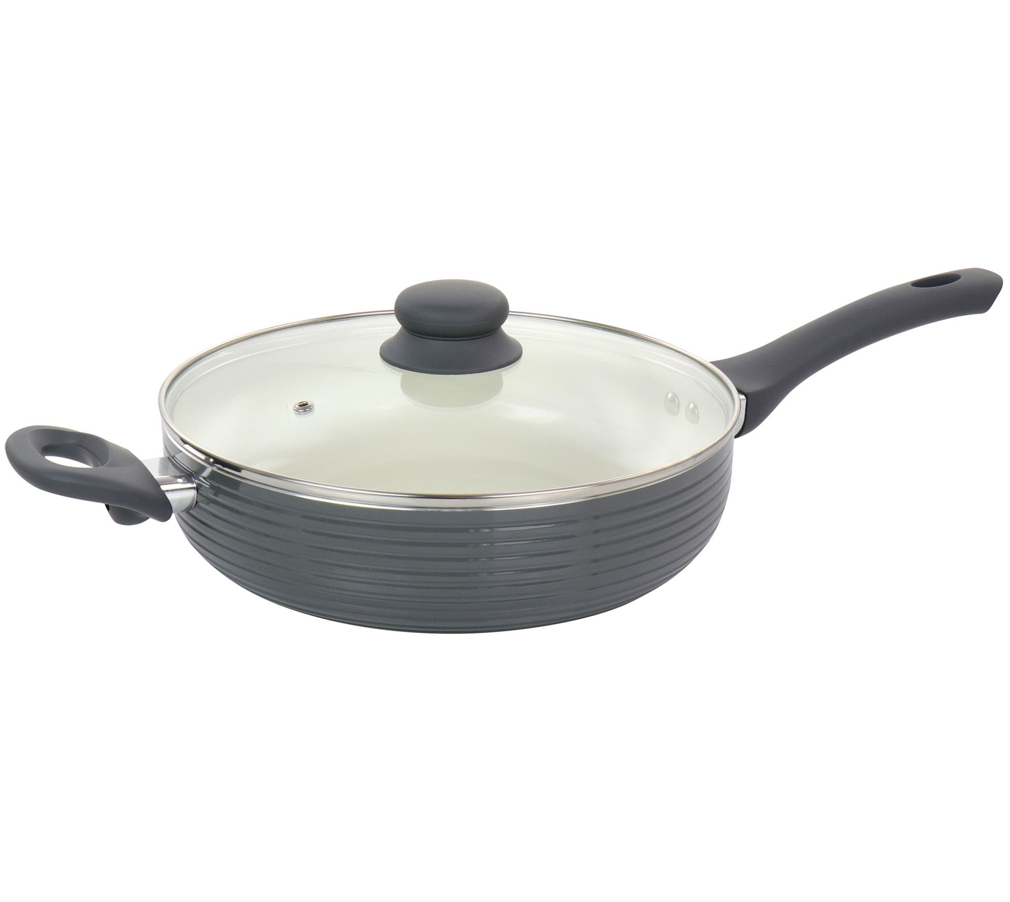 Oster Ashford 5 qt. Aluminum Nonstick Saute Pan in Black with