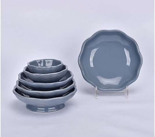 Temp-tations Set of 6 Nesting Pedestal Bowls