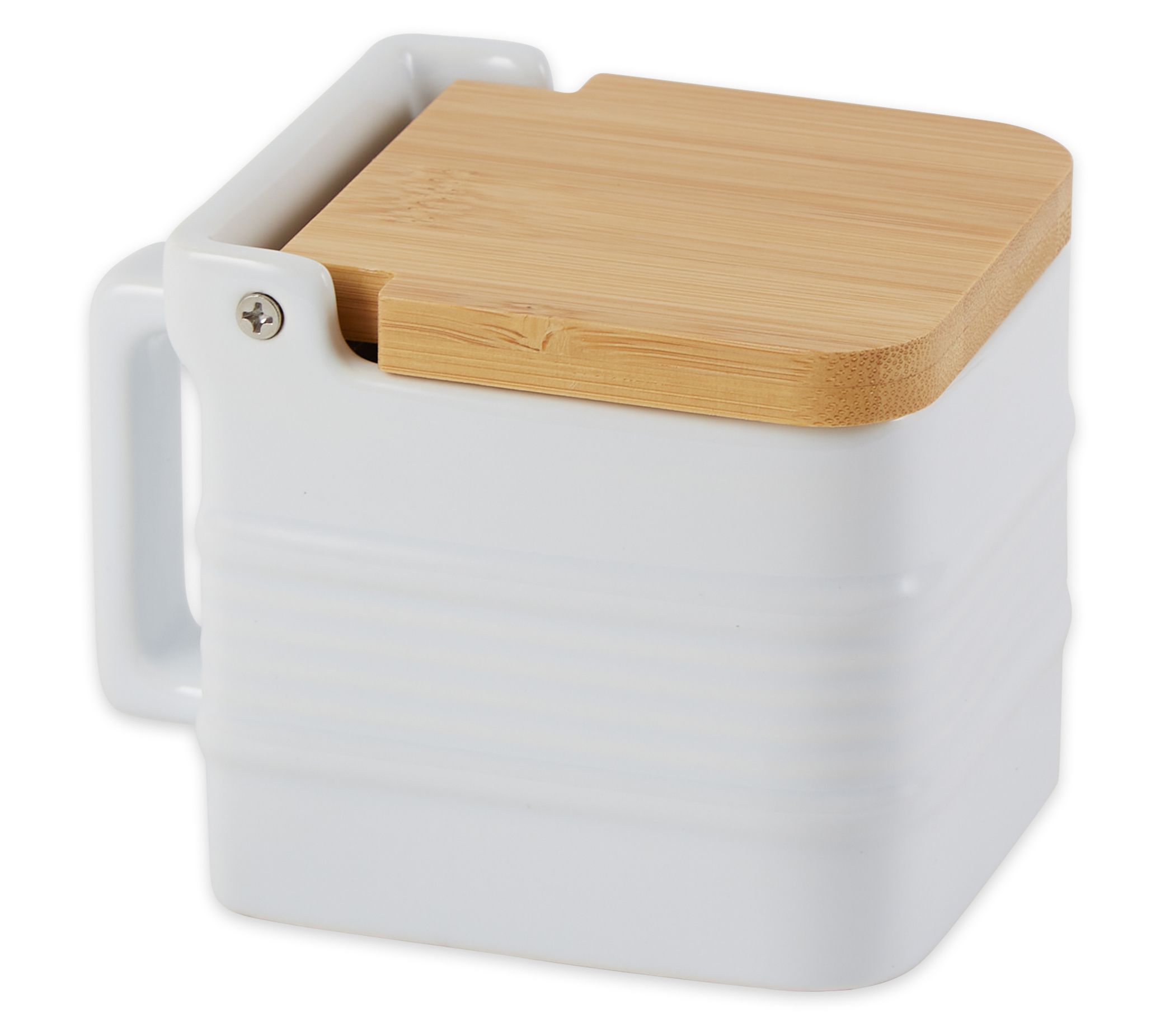 RSVP Stoneware & Bamboo Salt Box