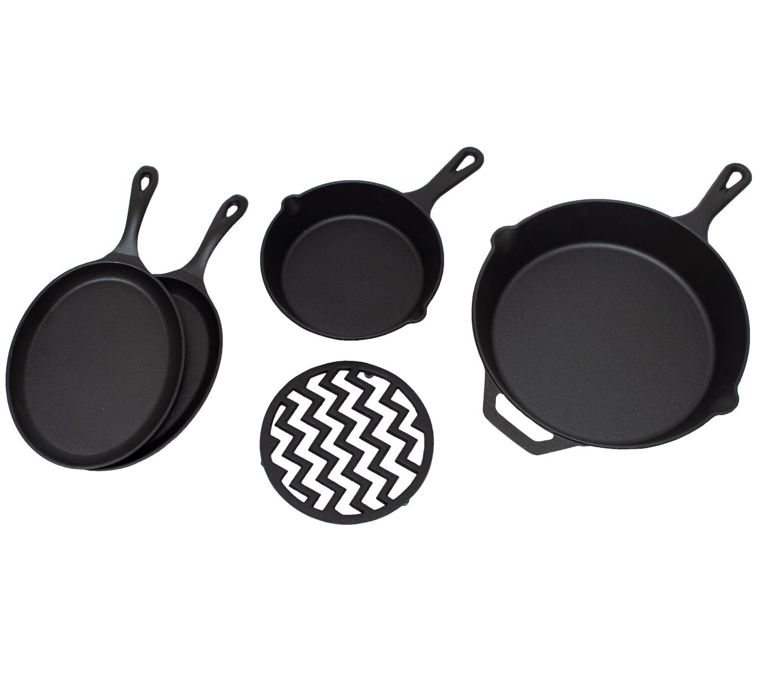 Oster Castaway 3 Piece Cast Iron Pre-Seasoned Frying Pans