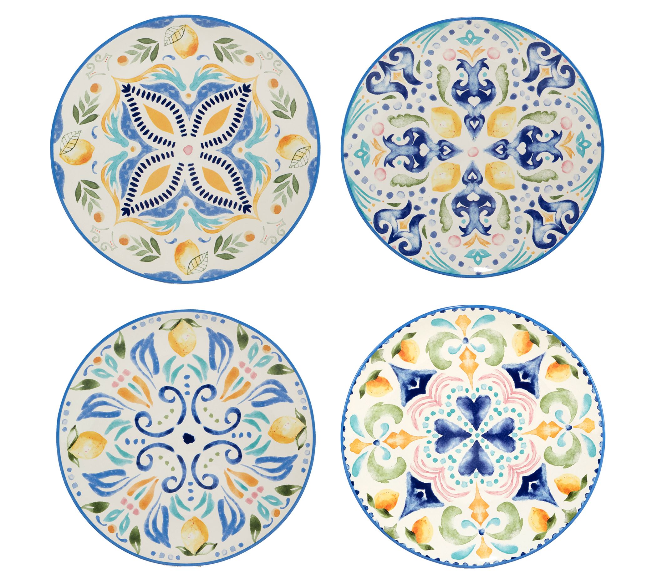 Certified International Lemonade Set of 4 Dinner Plates