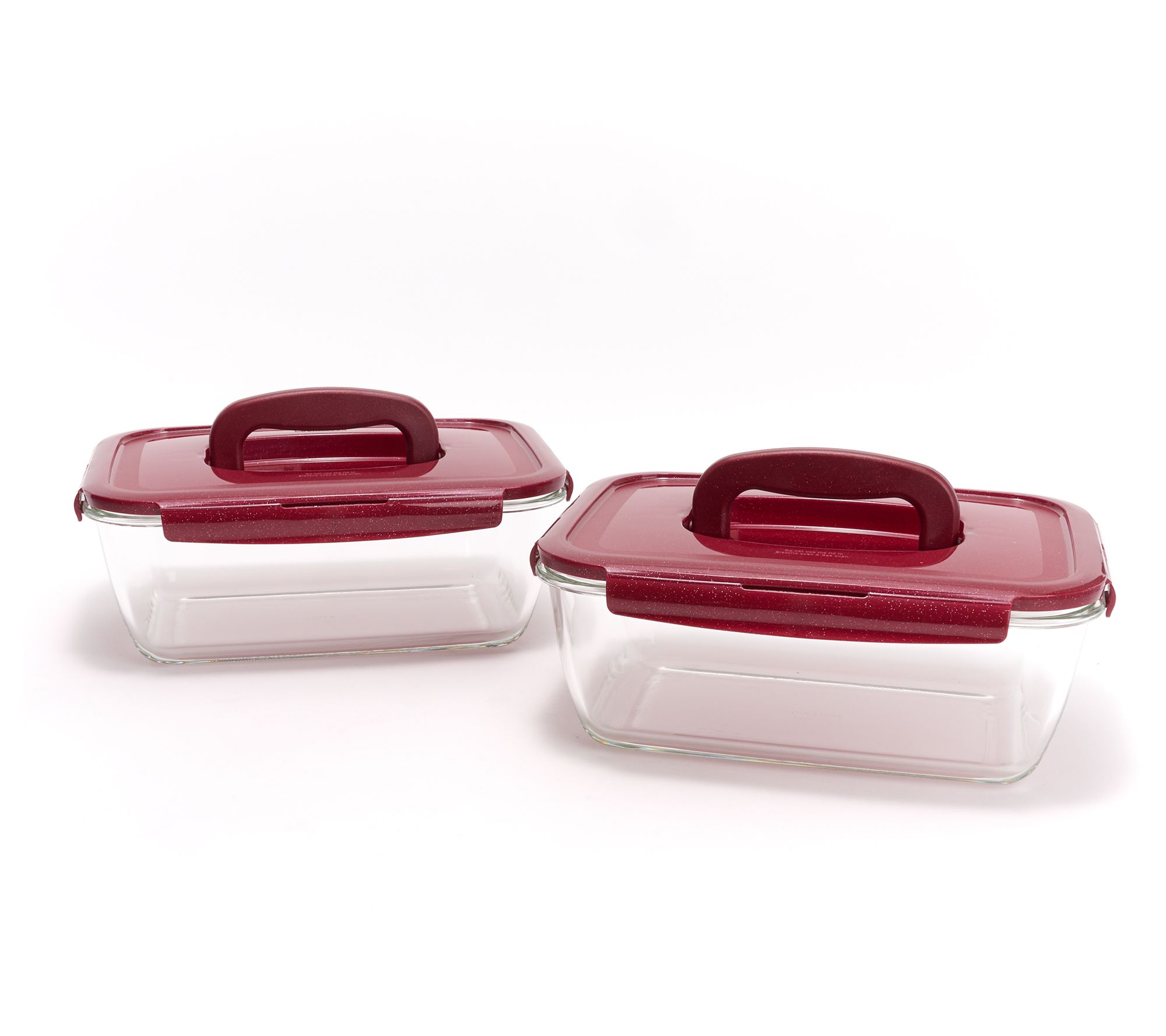 LocknLock Set of 2 Deep Glass Rectangle Baker w/ Handle Lids