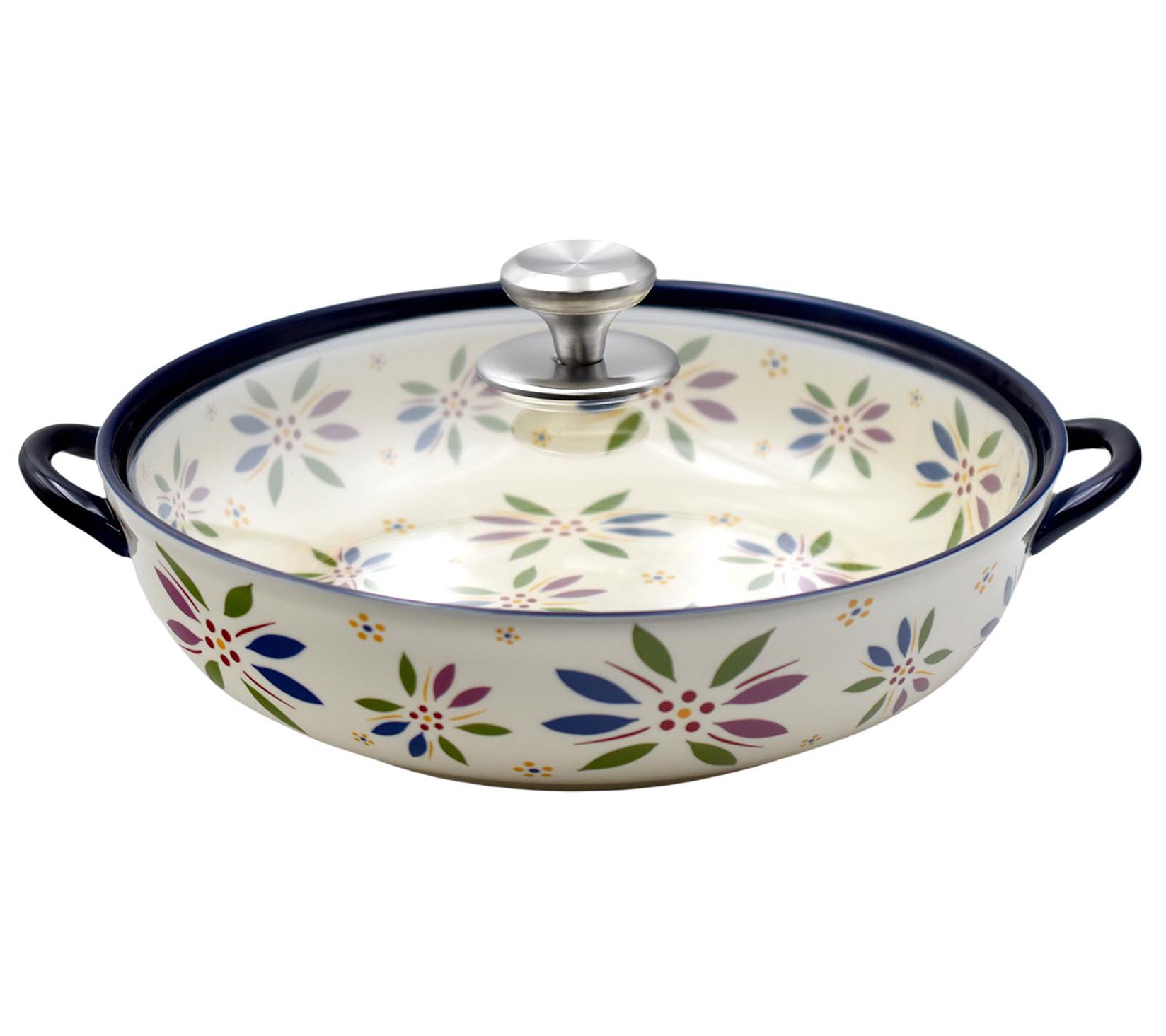 Temp-tations Old World 4-qt Shallow Baker with Glass Lid