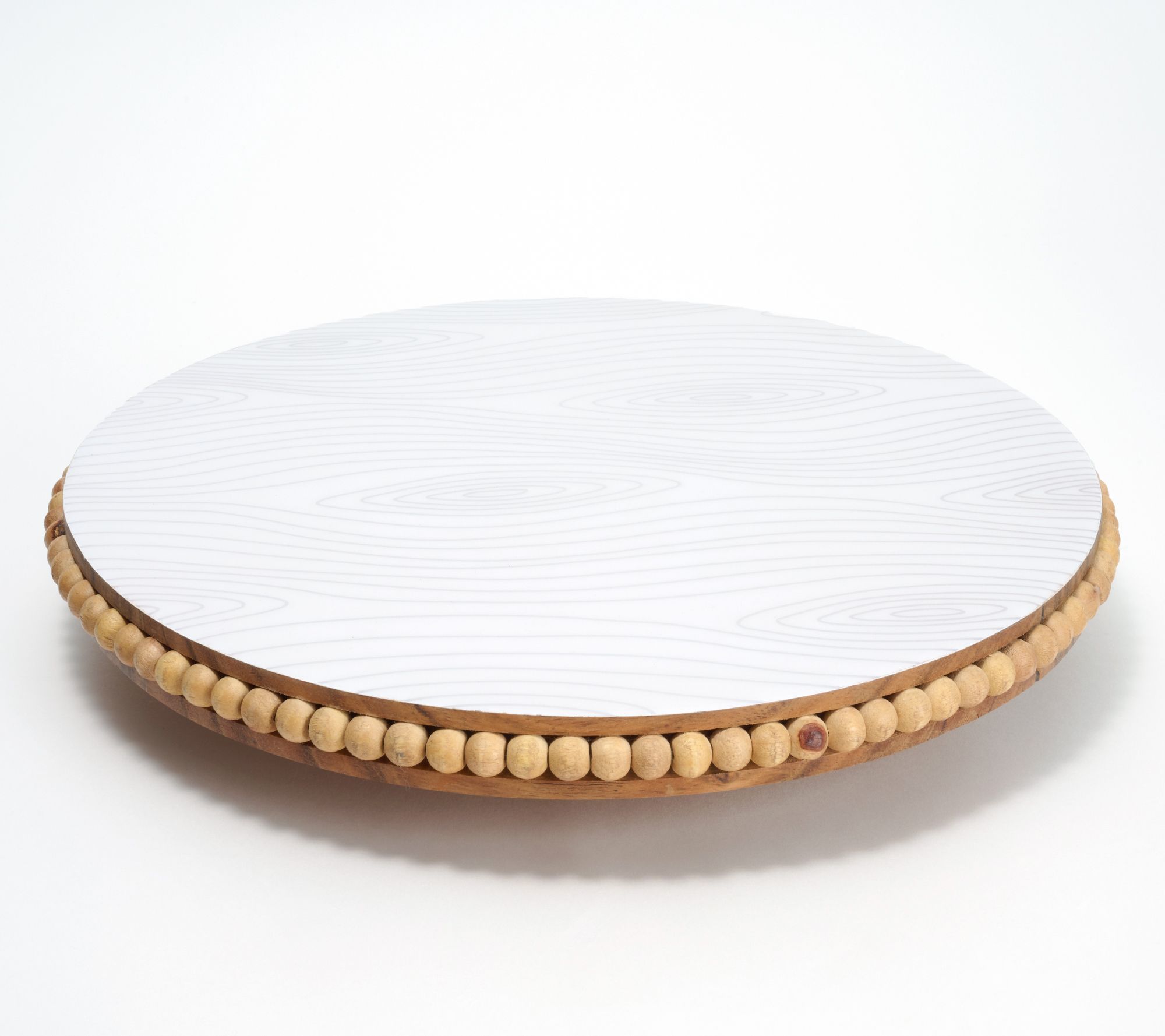 Temp-tations Woodland Beaded Acacia Lazy Susan w/ Decal Print