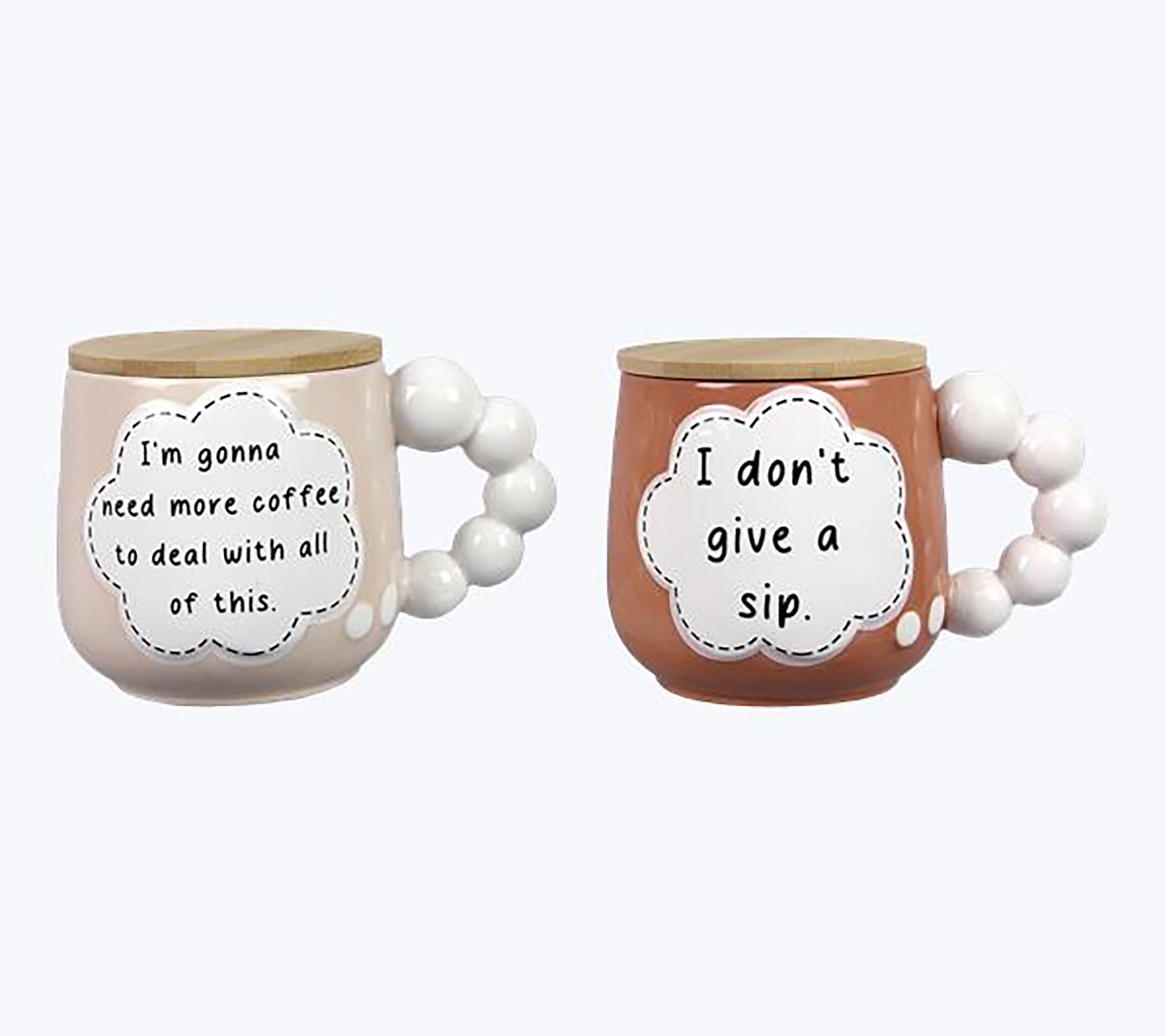 Young's s/4 Humor Thought Bubble Mugs with Bamboo Lid/Coaster