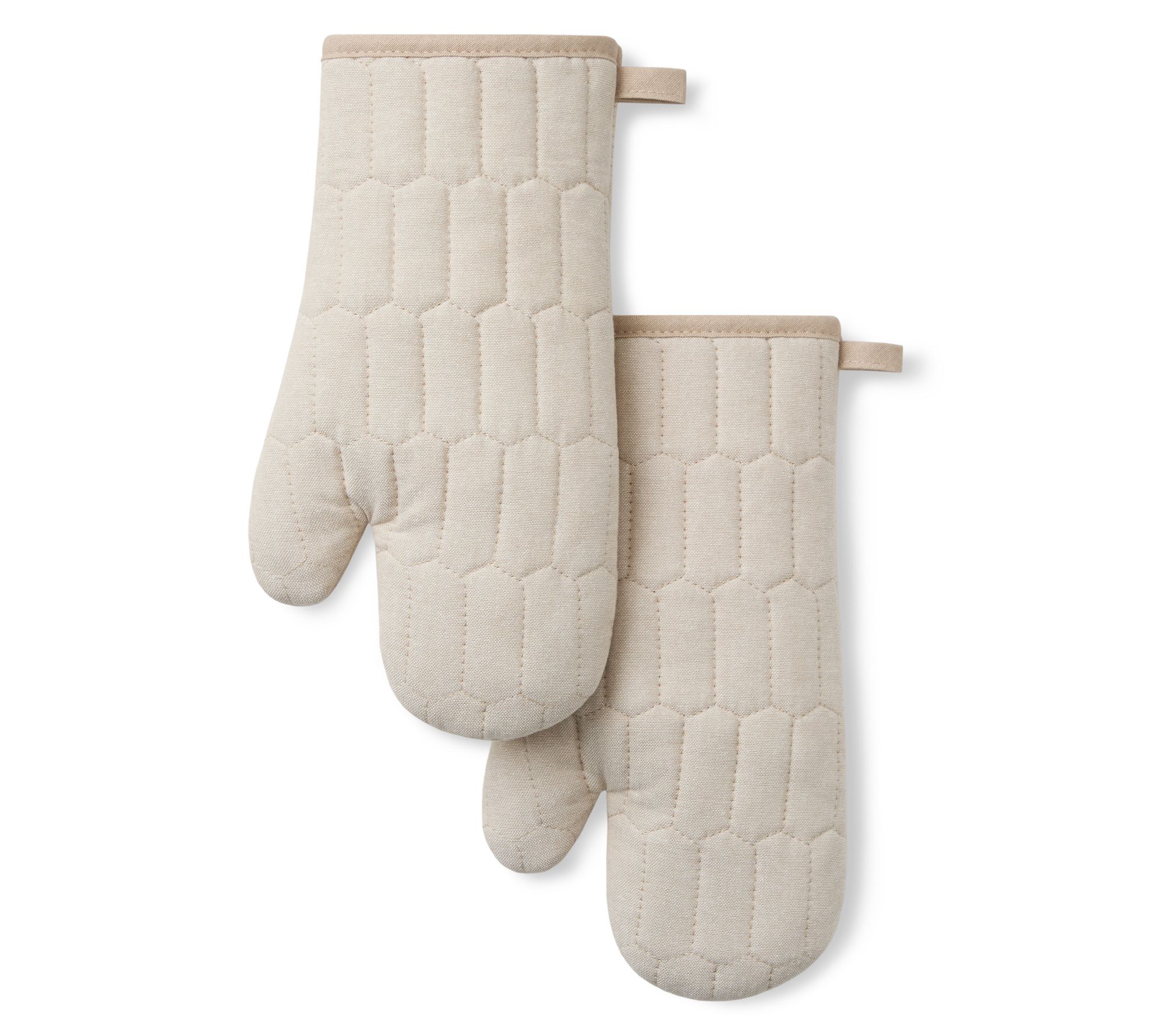 MARTHA STEWART Honeycomb Quilted Chambray OvenMitt 2-Pack Set