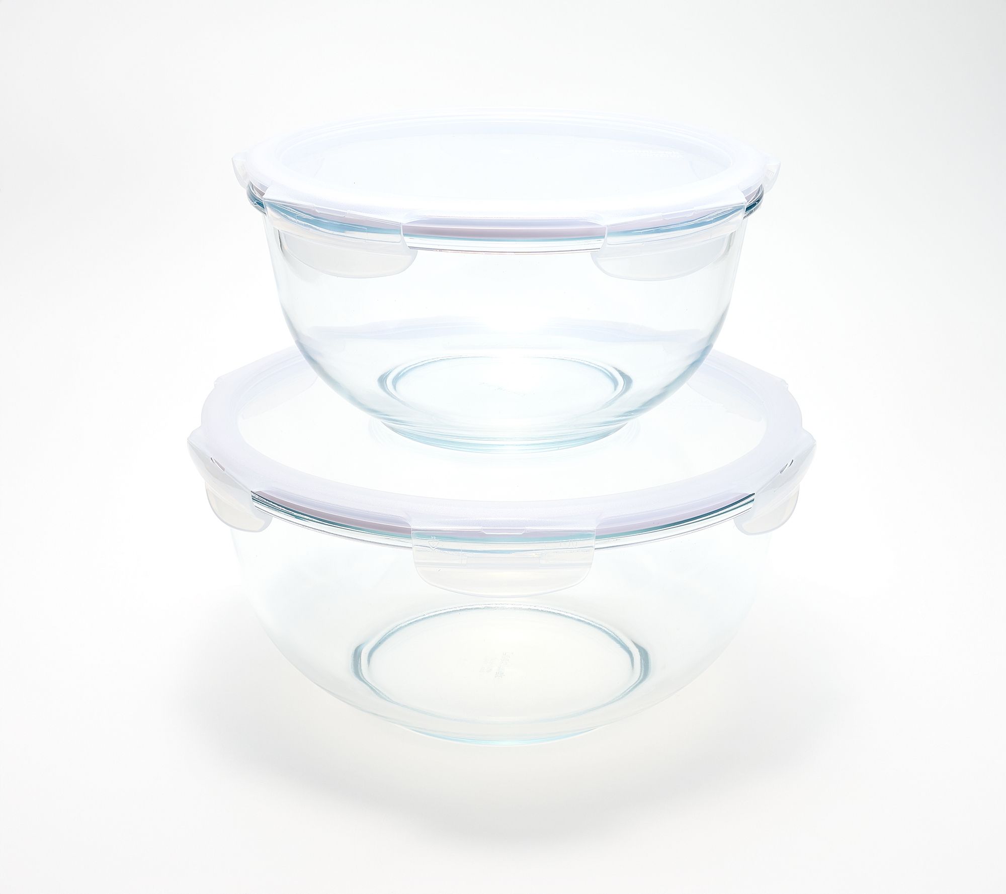 LocknLock 2-Piece Glass Mixing Bowls w/ Locking Lids
