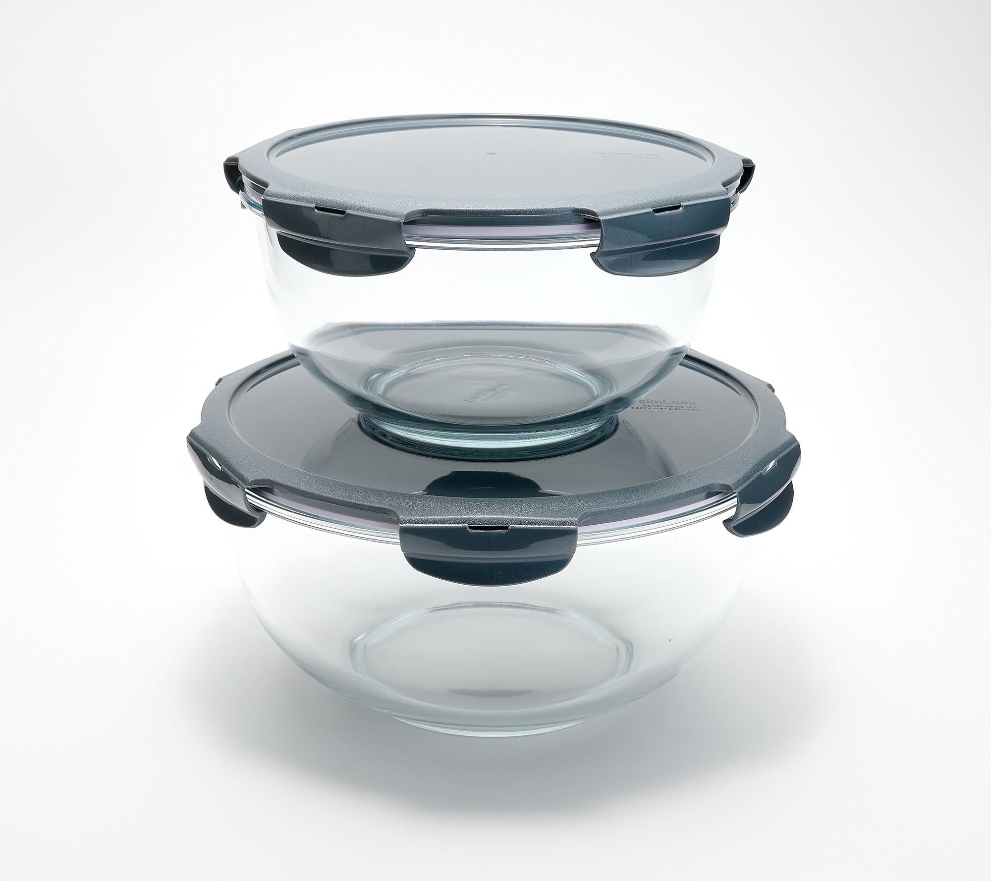LocknLock 2-Piece Glass Mixing Bowls w/ Locking Lids