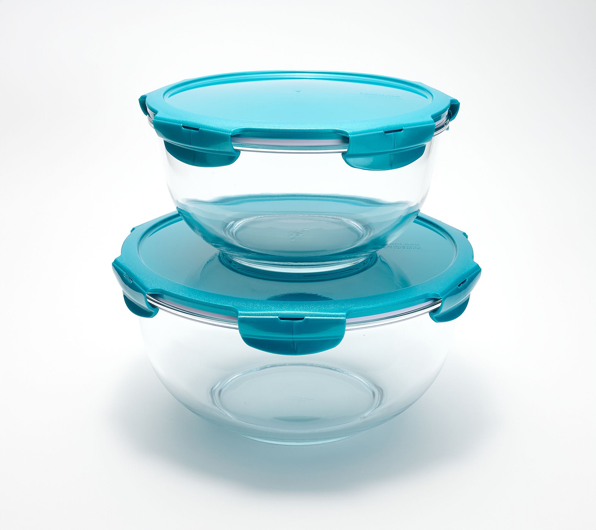 LocknLock 2-Piece Glass Mixing Bowls w/ Locking Lids